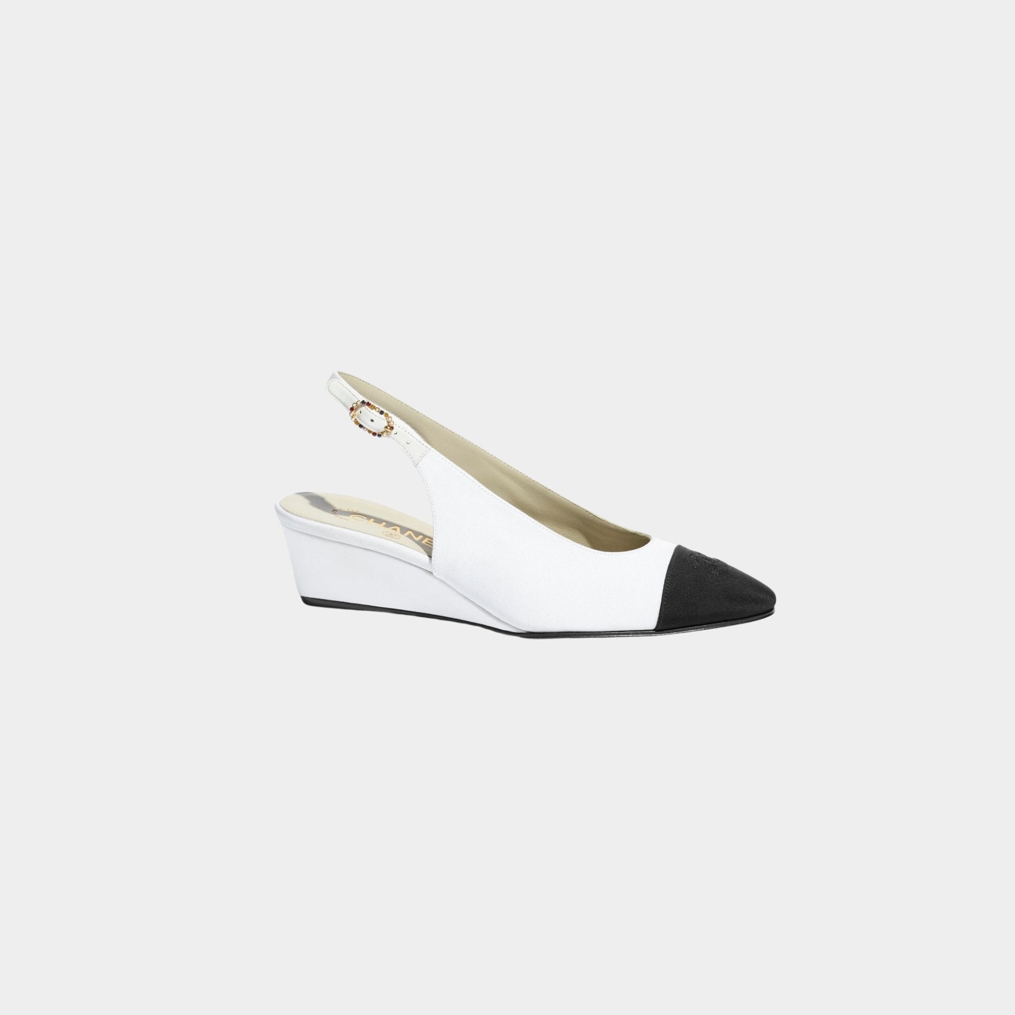Slingbacks Grosgrain White Black