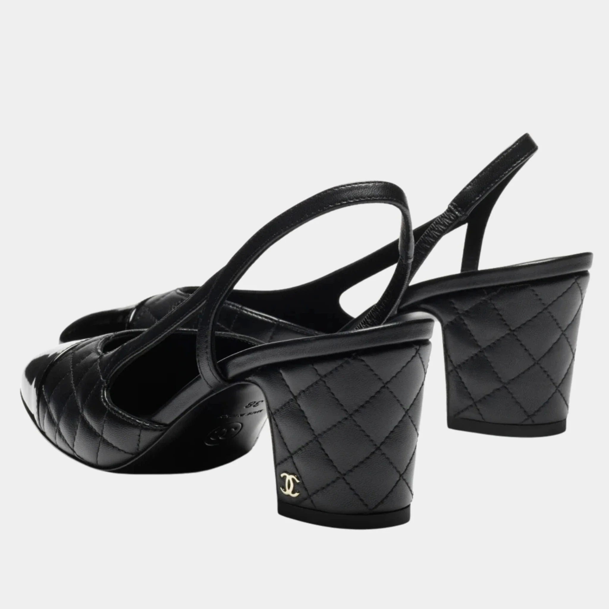 Slingbacks Lamb & Varnished Calf Black
