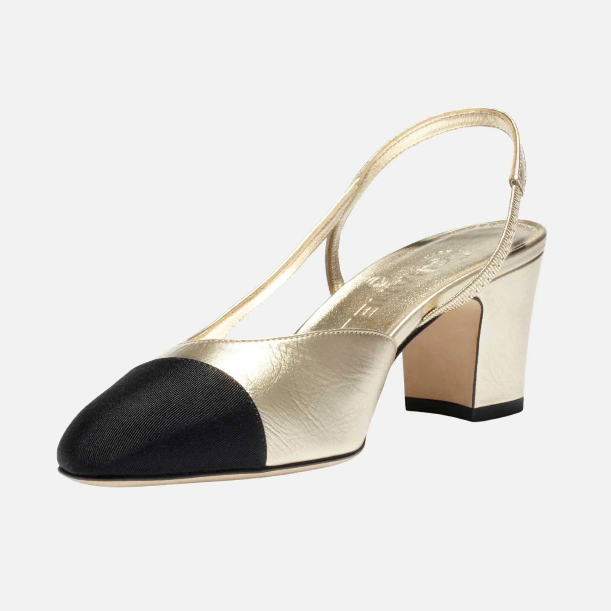 Slingbacks in Laminated Lambskin and Grosgrain