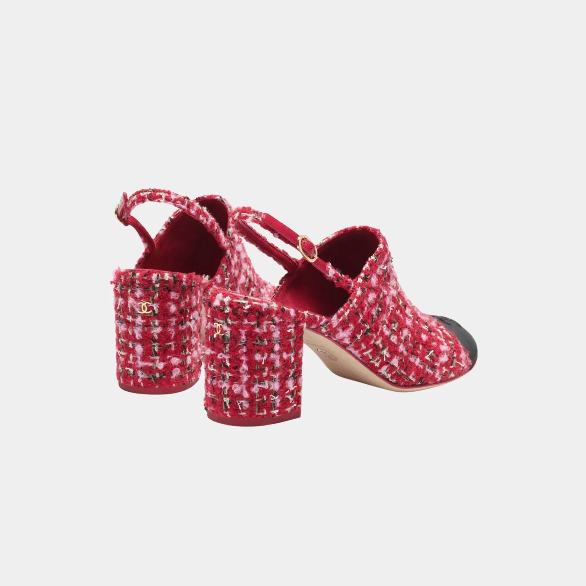 Slingbacks in Tweed & Gros-grain