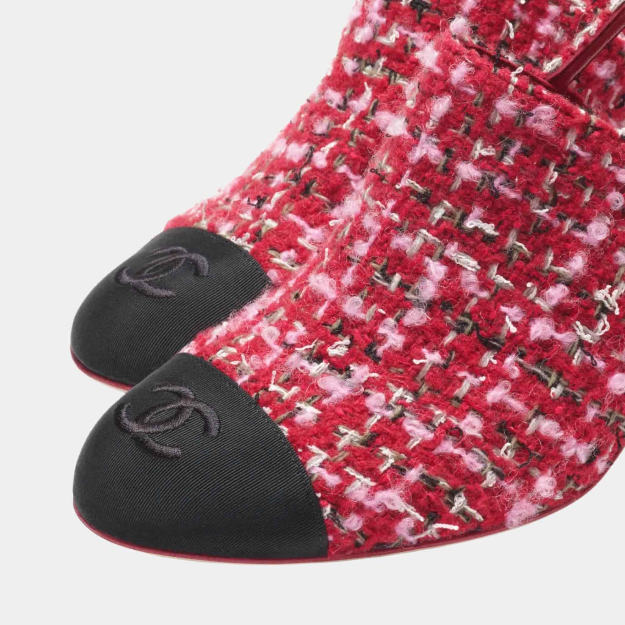 Slingbacks in Tweed & Gros-grain