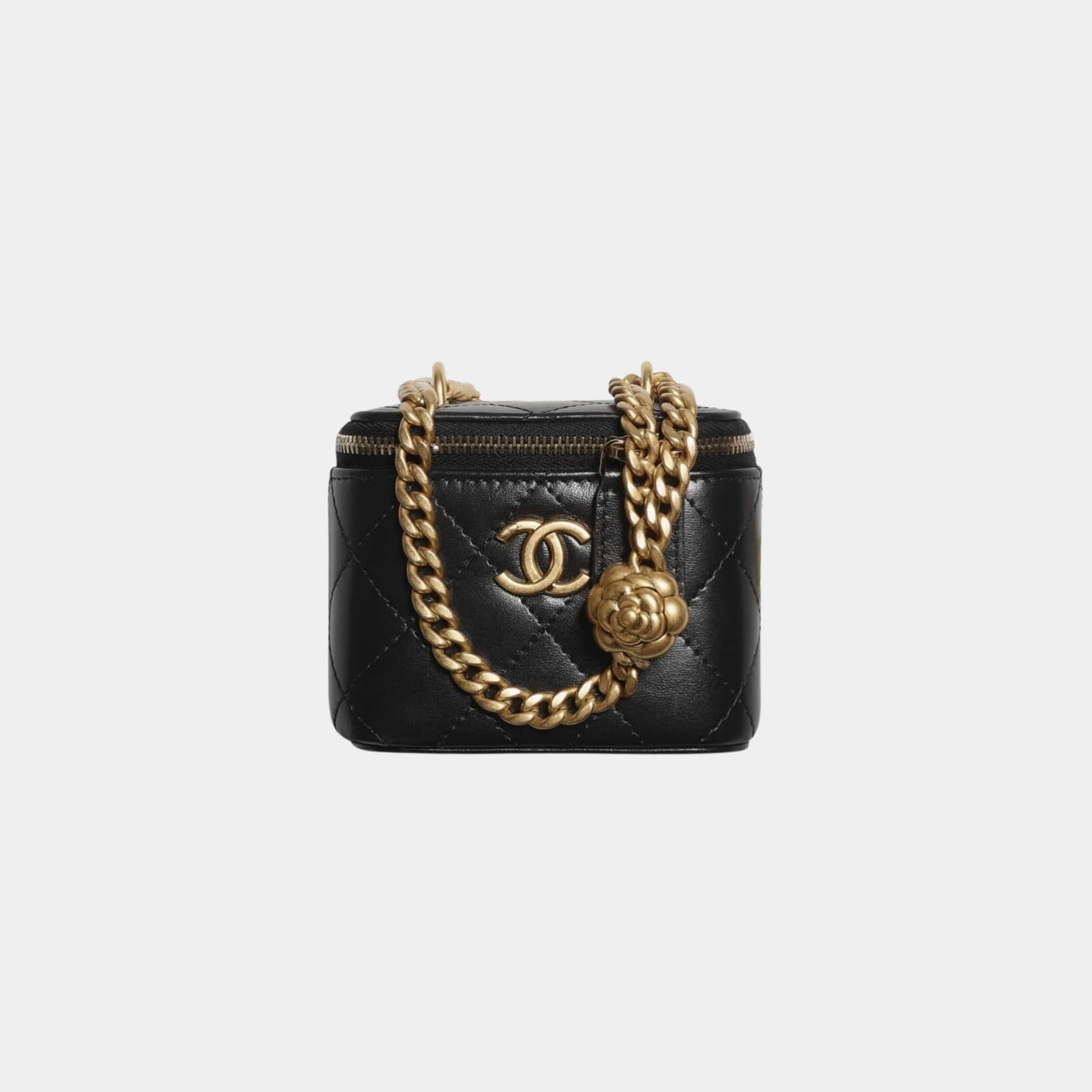 Chanel Small Vanity with Chain in Lambskin, Black