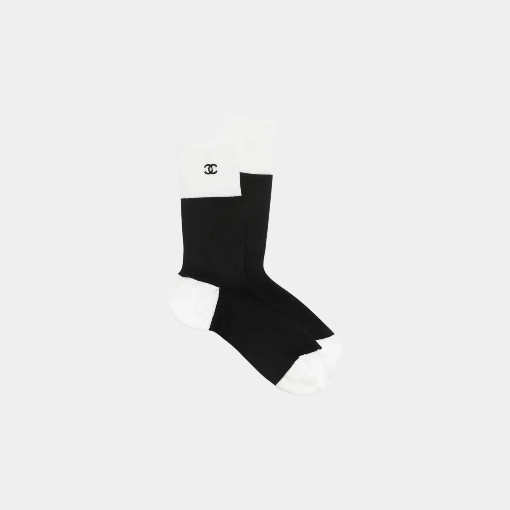 Socks Silk & Cotton Black & White