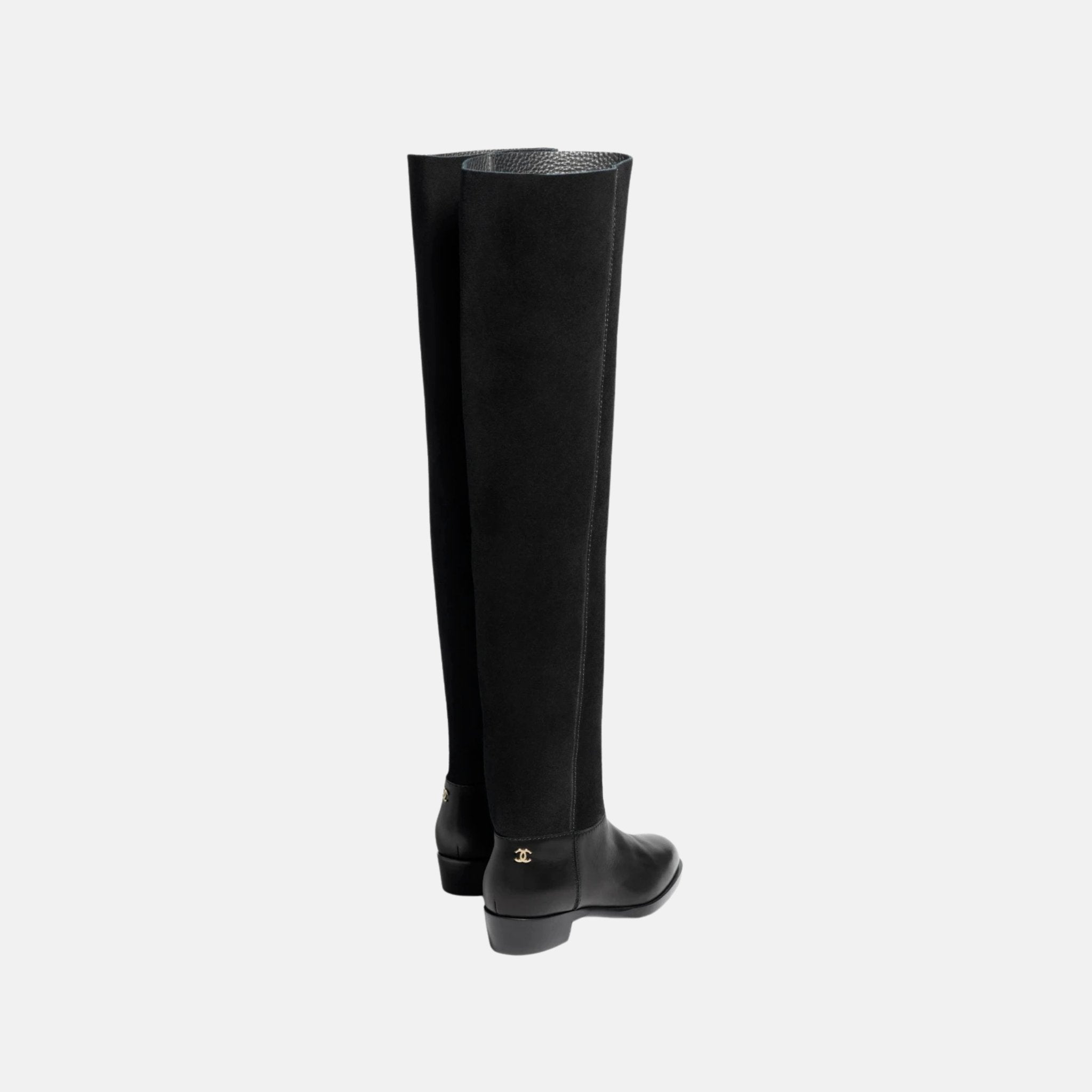 Thigh Boots In Velvet Calfskin And Calfskin