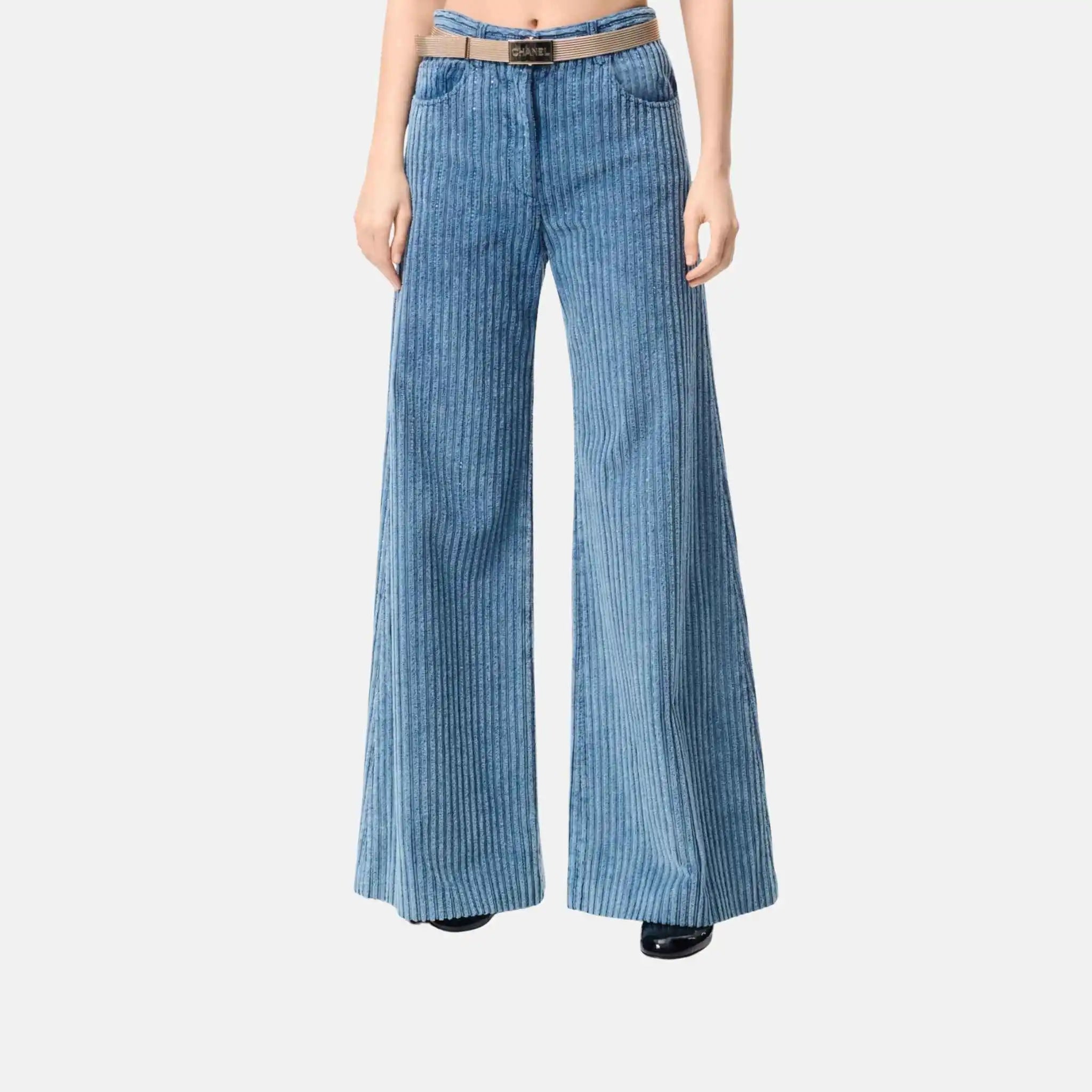 Chanel Trousers Cotton Velvet And Strass