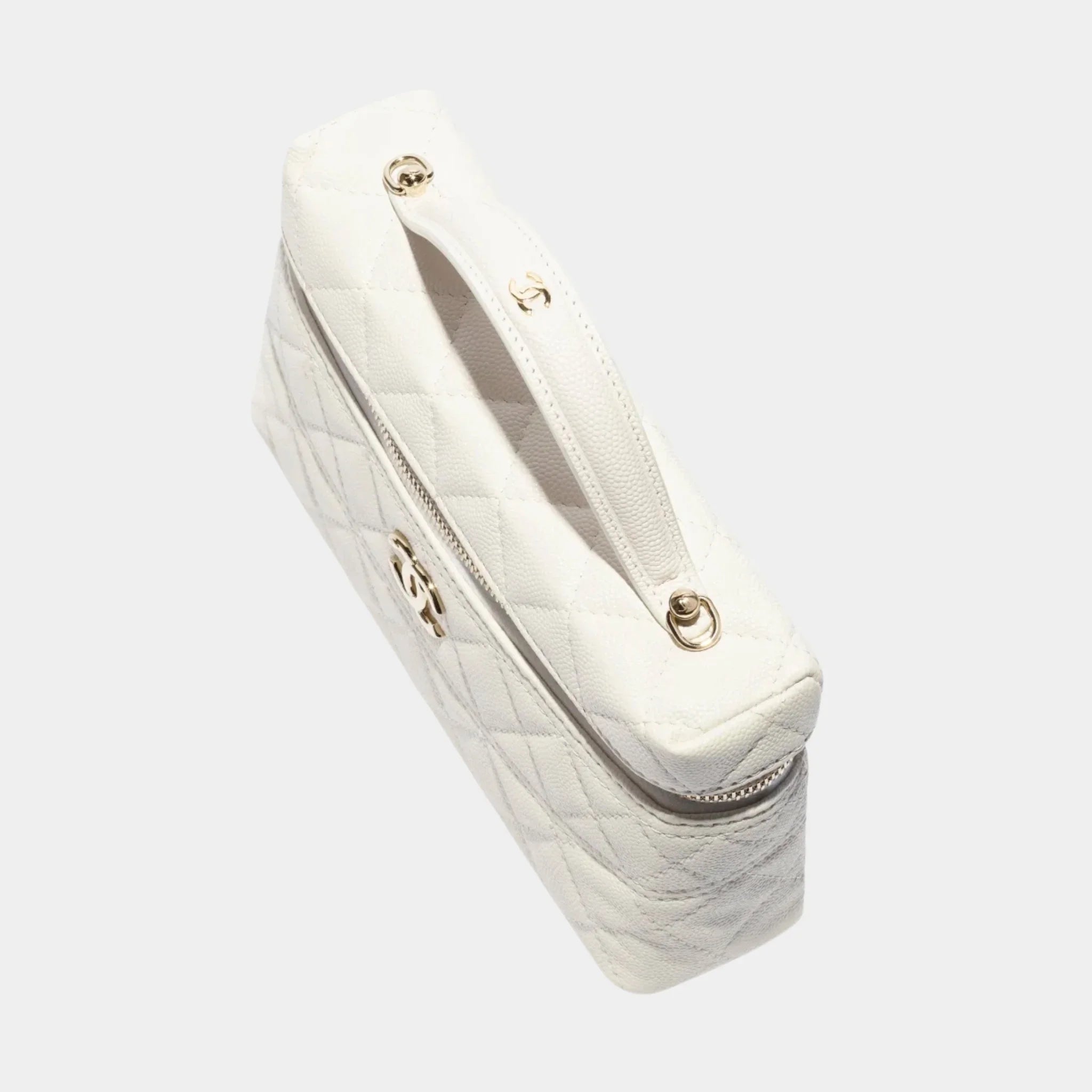 Vanity Top-handle with Chain Grained Shiny Calfskin