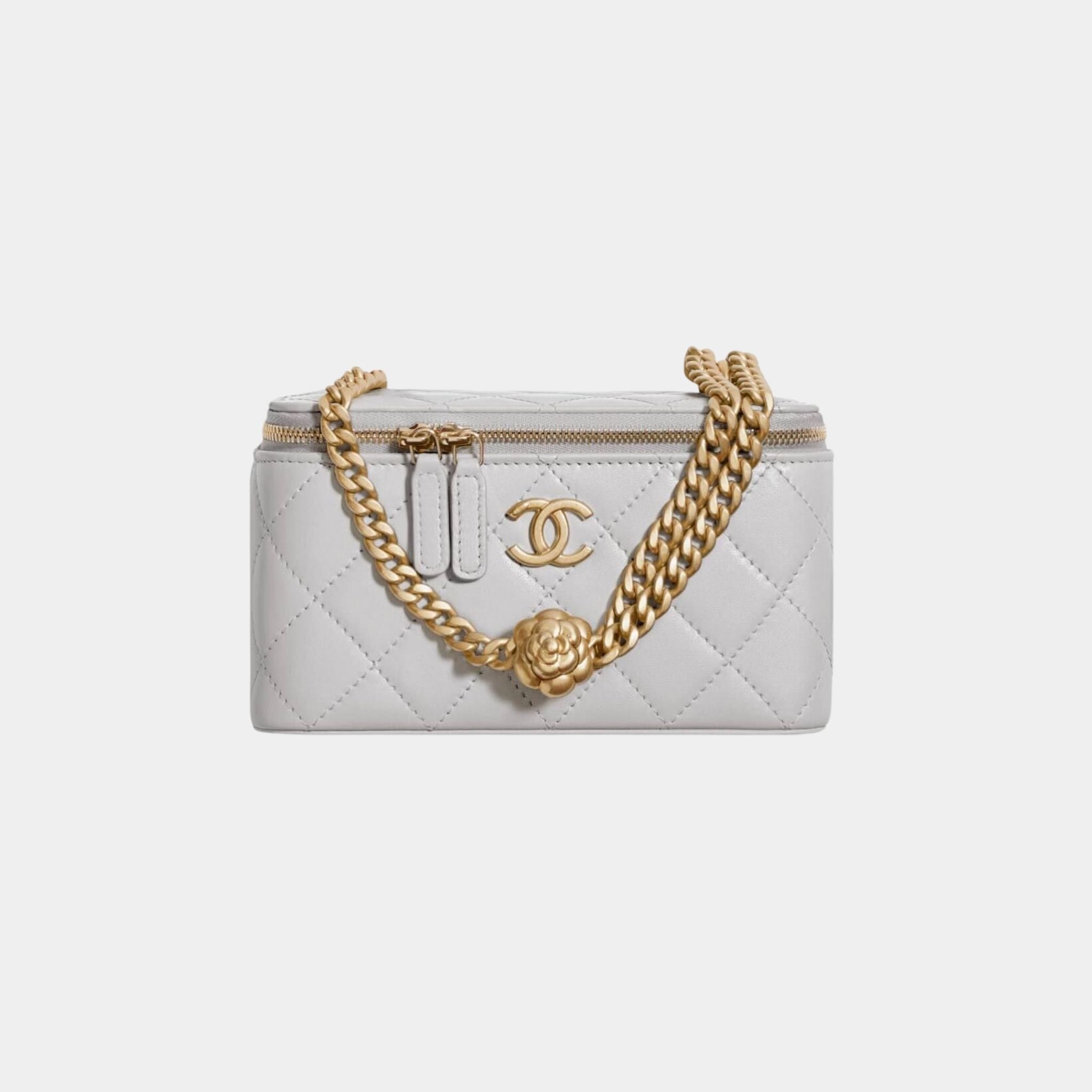Chanel Vanity with Chain in Lambskin, Grey