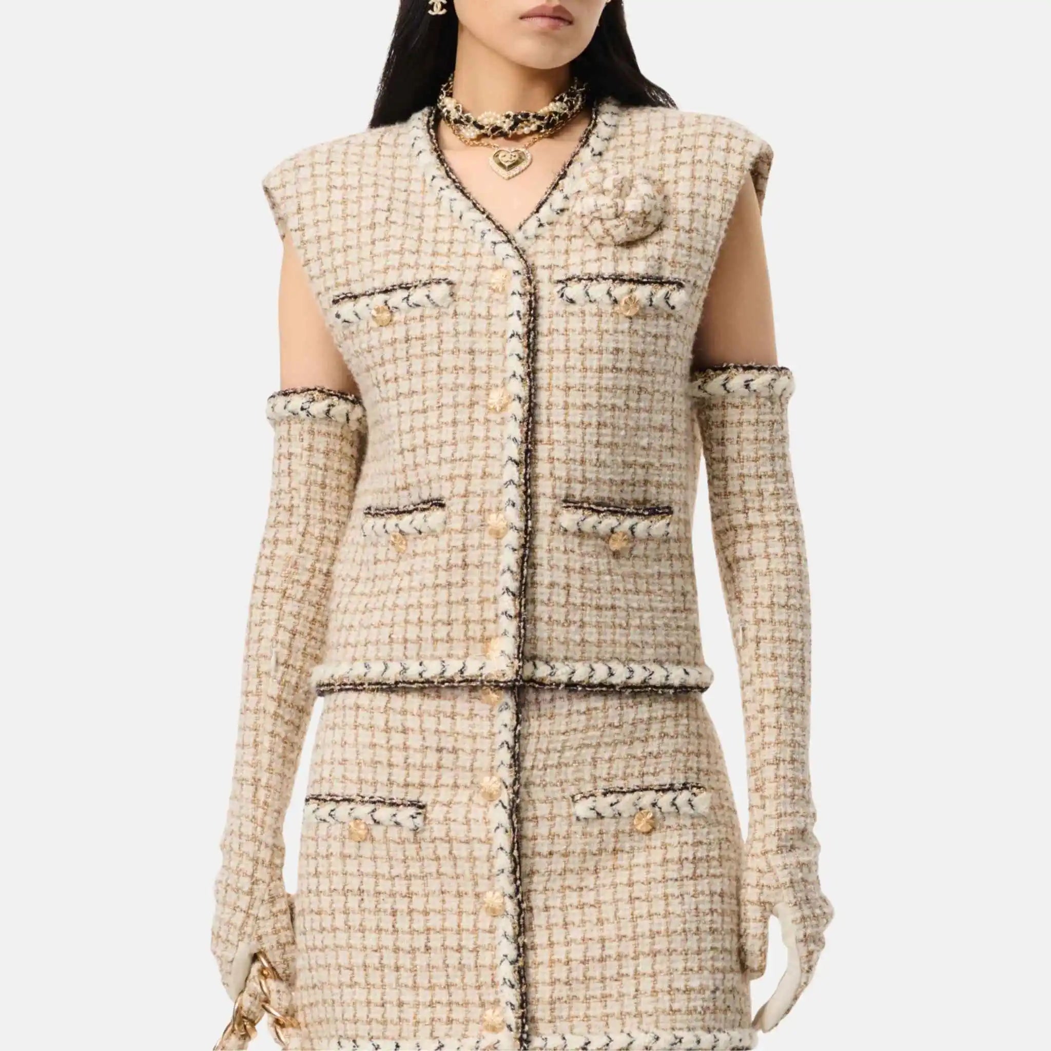 Chanel Vest Wool And Mohair Tweed