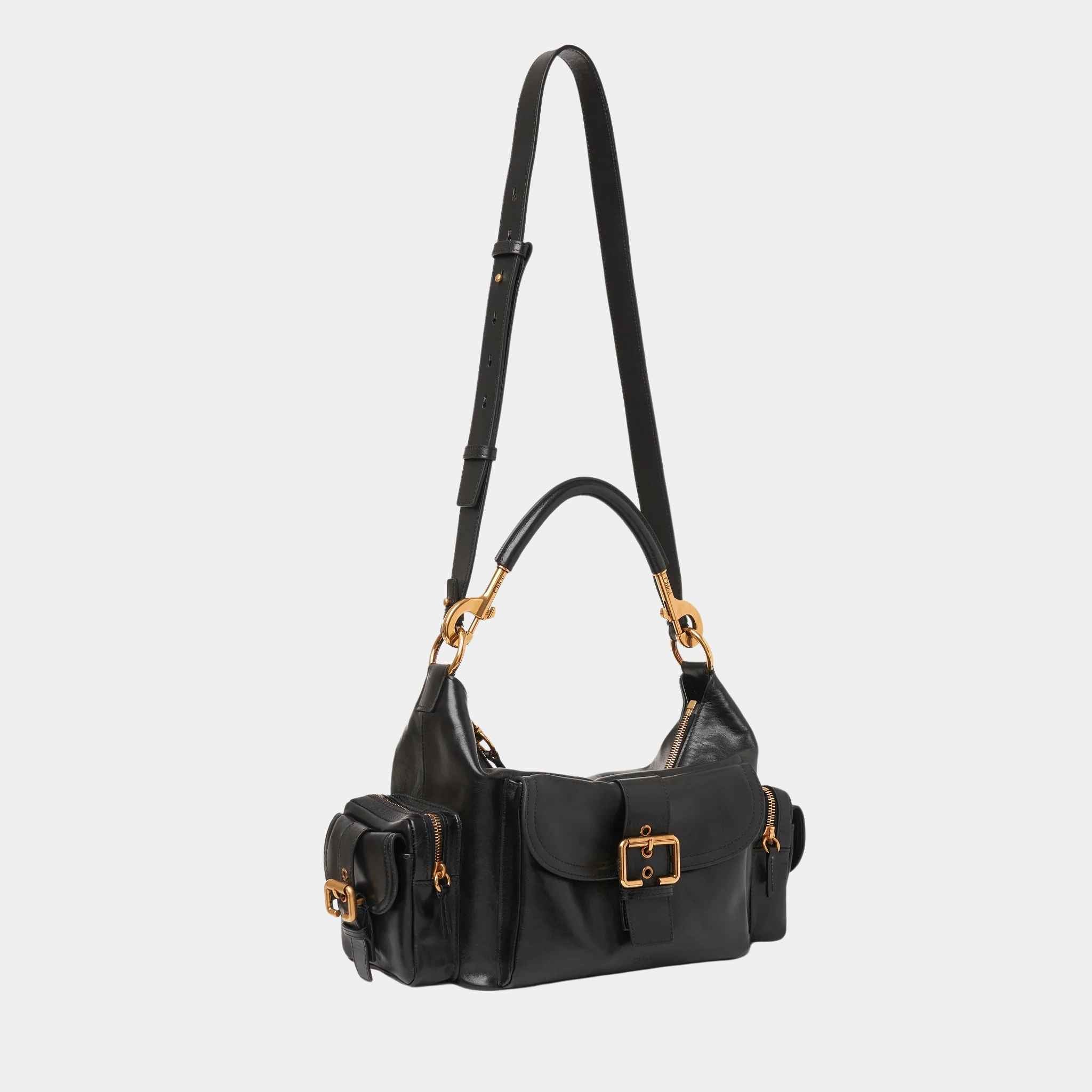 Camera Bag in Shiny Leather