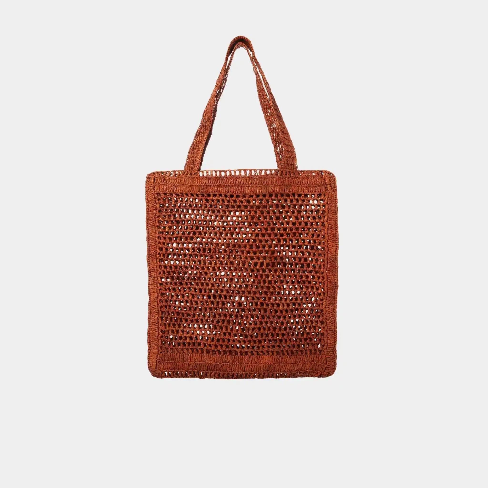 Summer Banana Tote Bag in Raffia