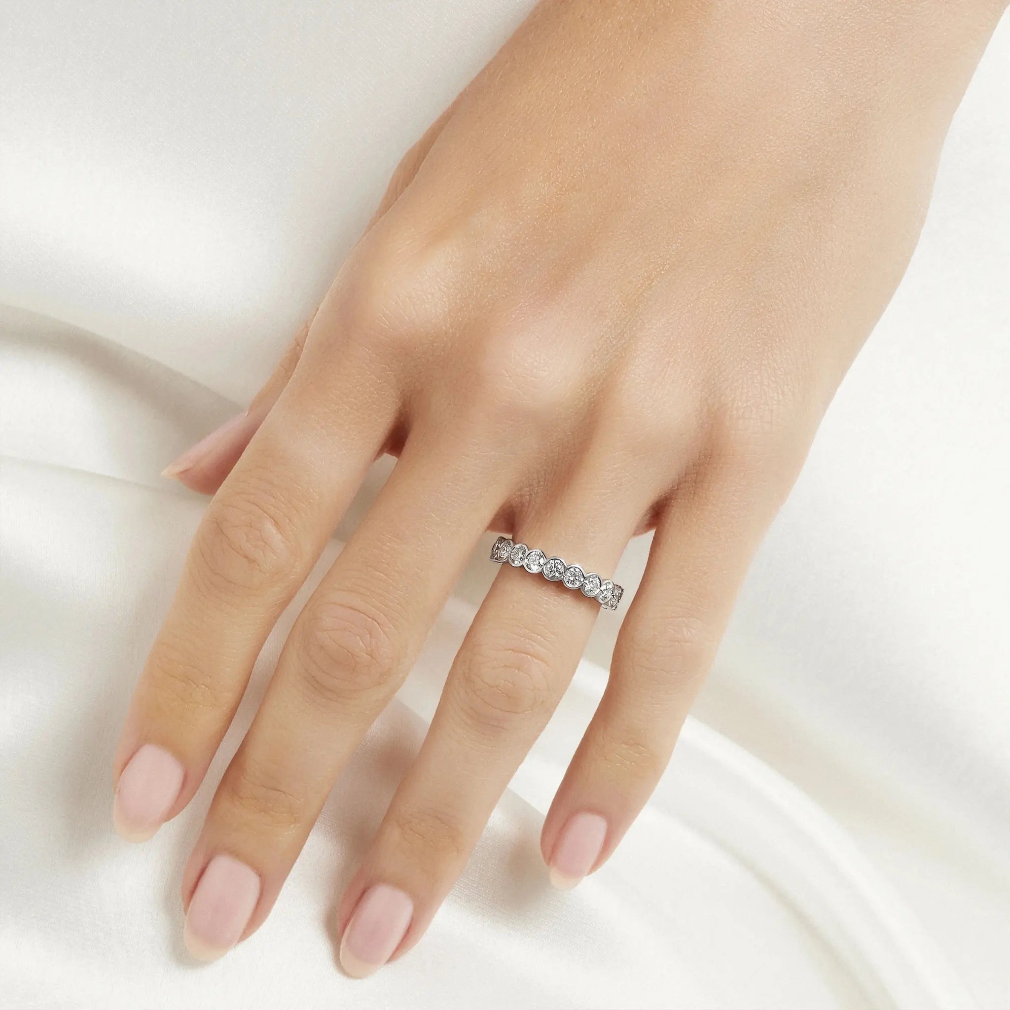 Classic Graff Bezel Set Round Diamond Wedding Band