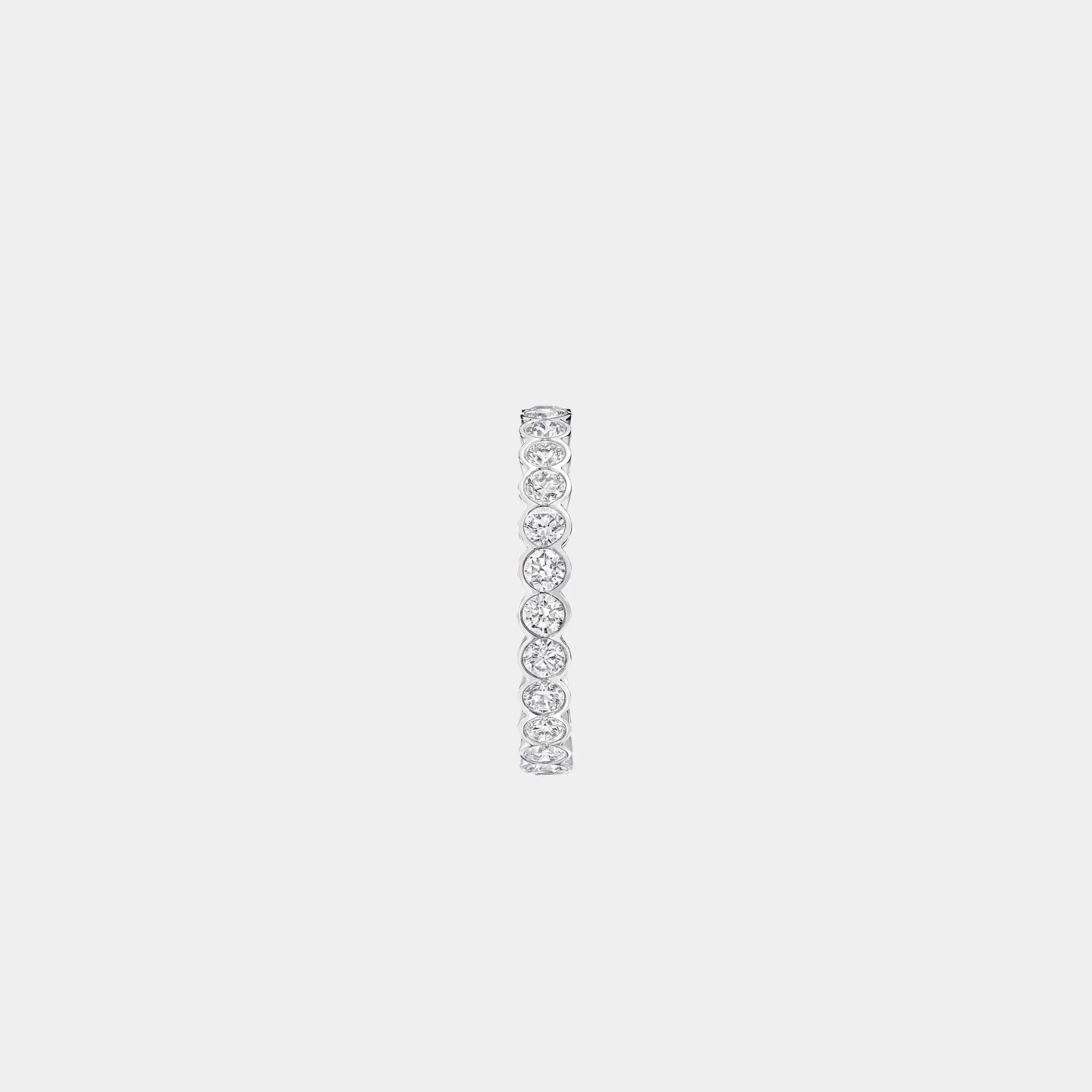 Classic Graff Bezel Set Round Diamond Wedding Band White Gold