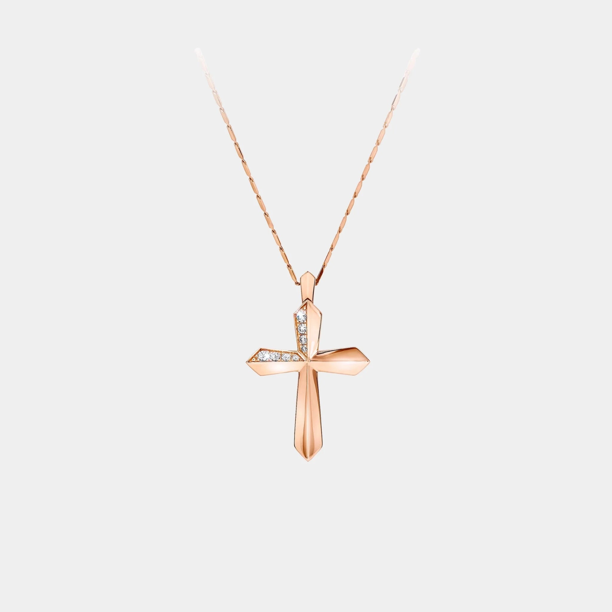 Classic Graff Cross Pendant Rose Gold