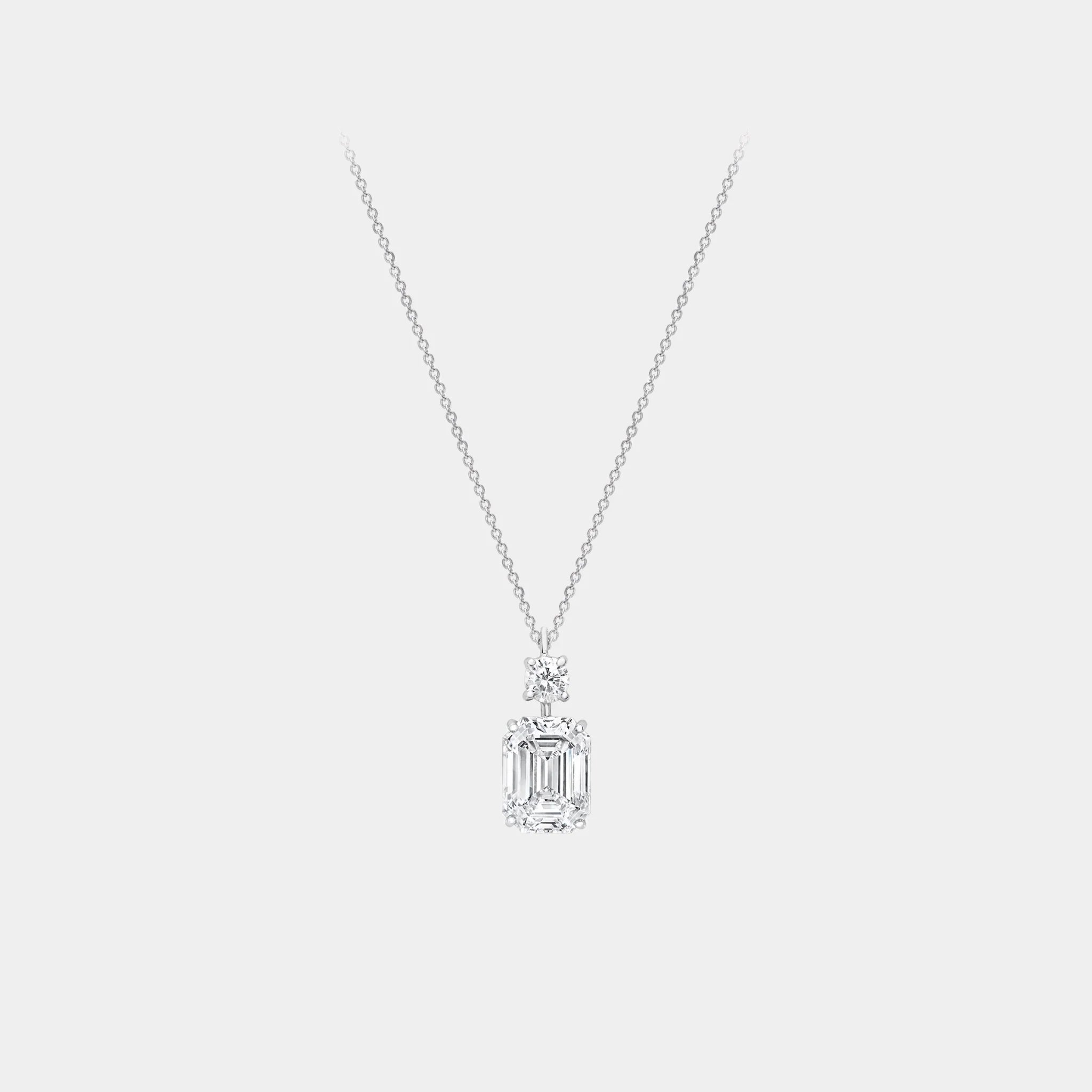 Classic Graff Emerald Cut Diamond Pendant