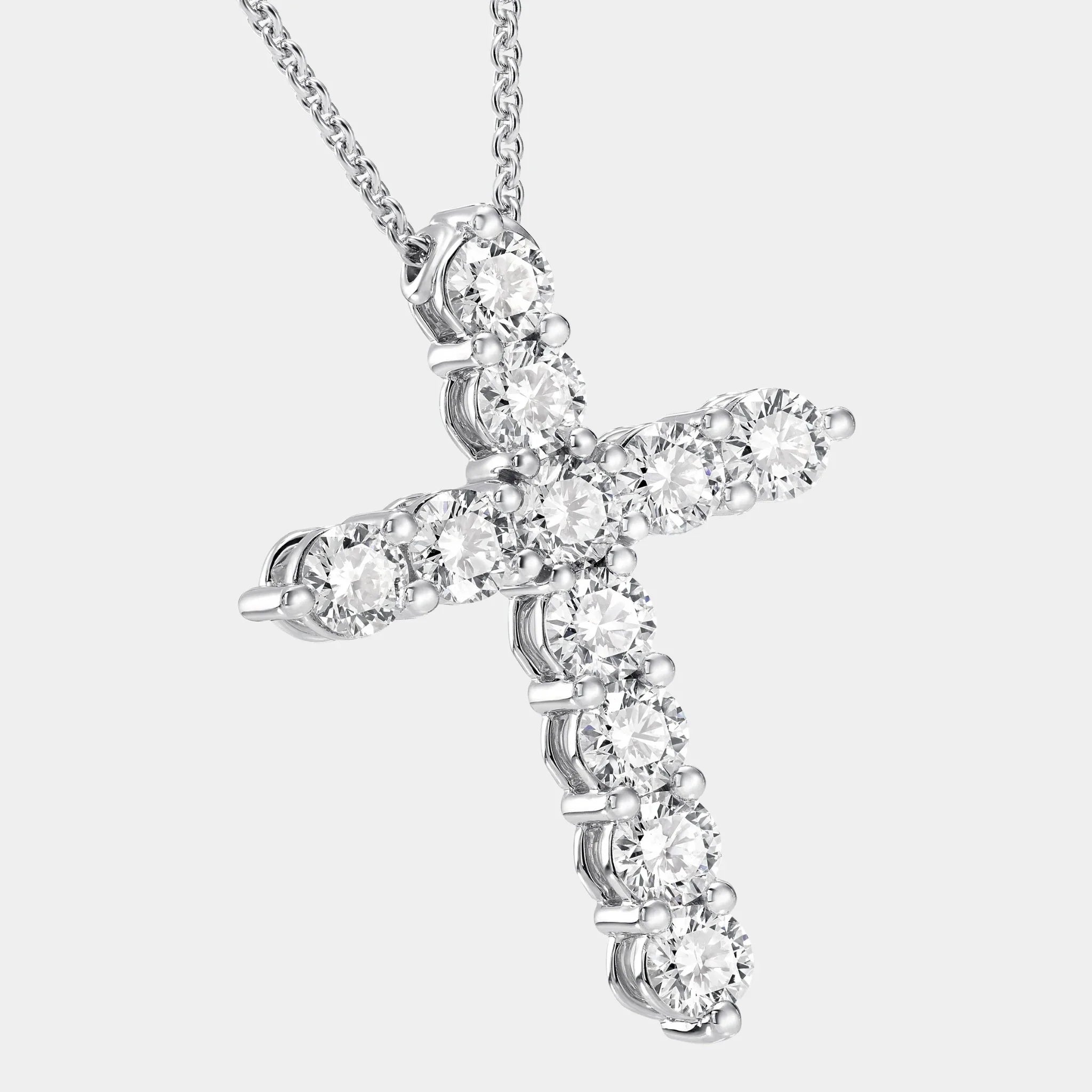 Classic Graff Round Diamond Cross Medium Pendant