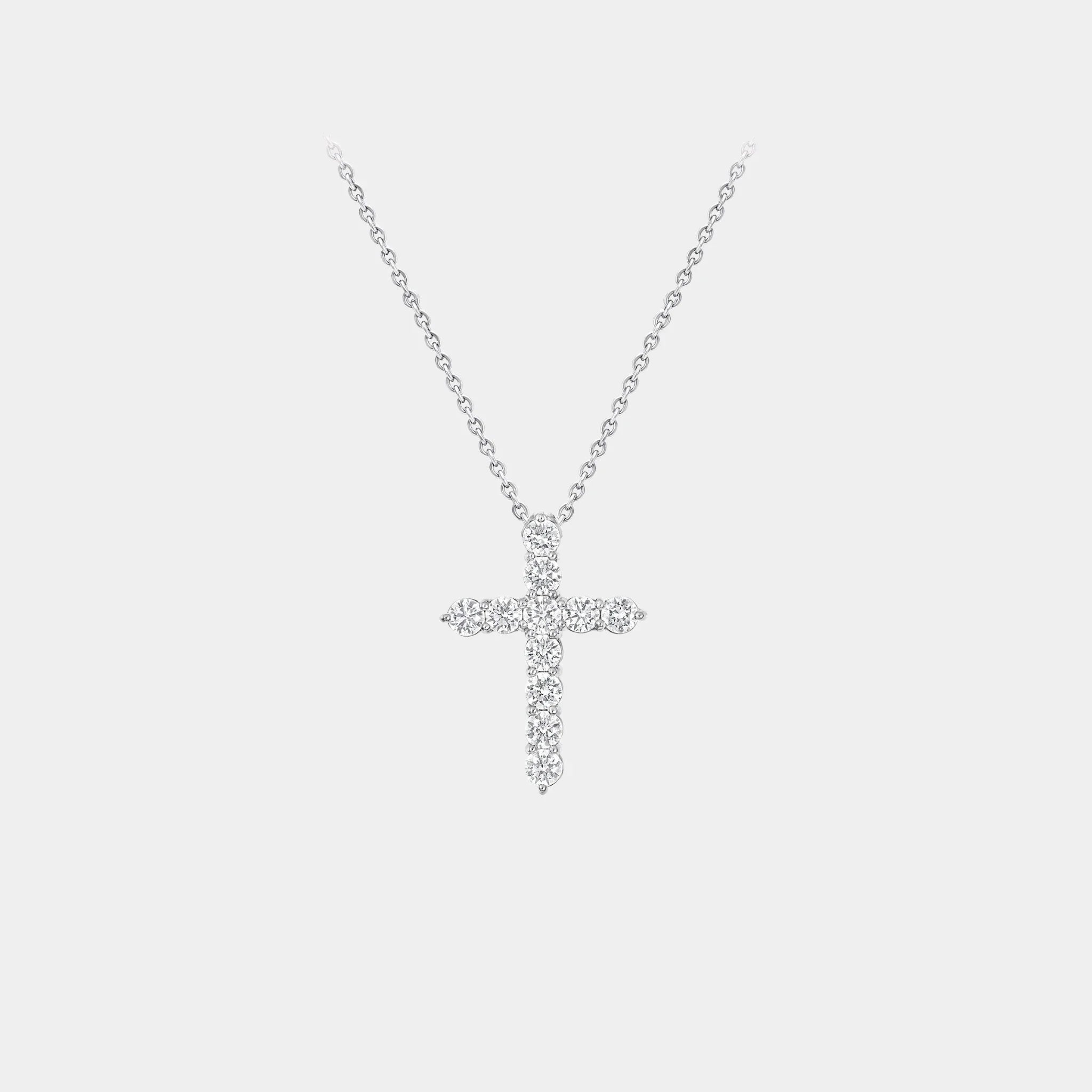 Classic Graff Round Diamond Cross Medium Pendant