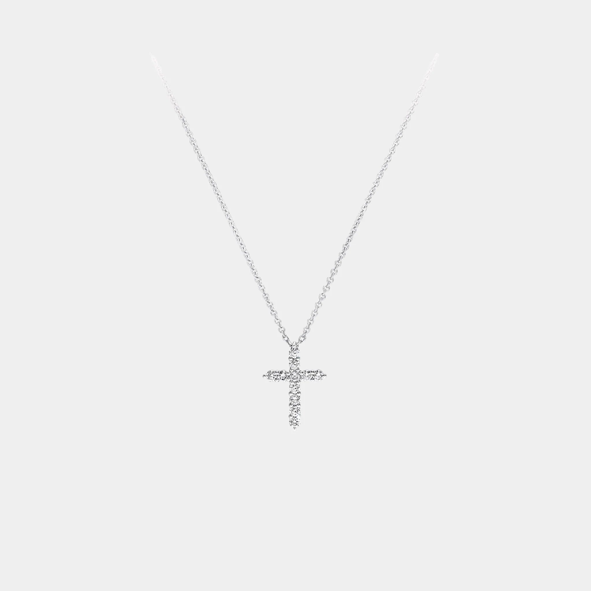 Classic Graff Round Diamond Cross Petite Pendant