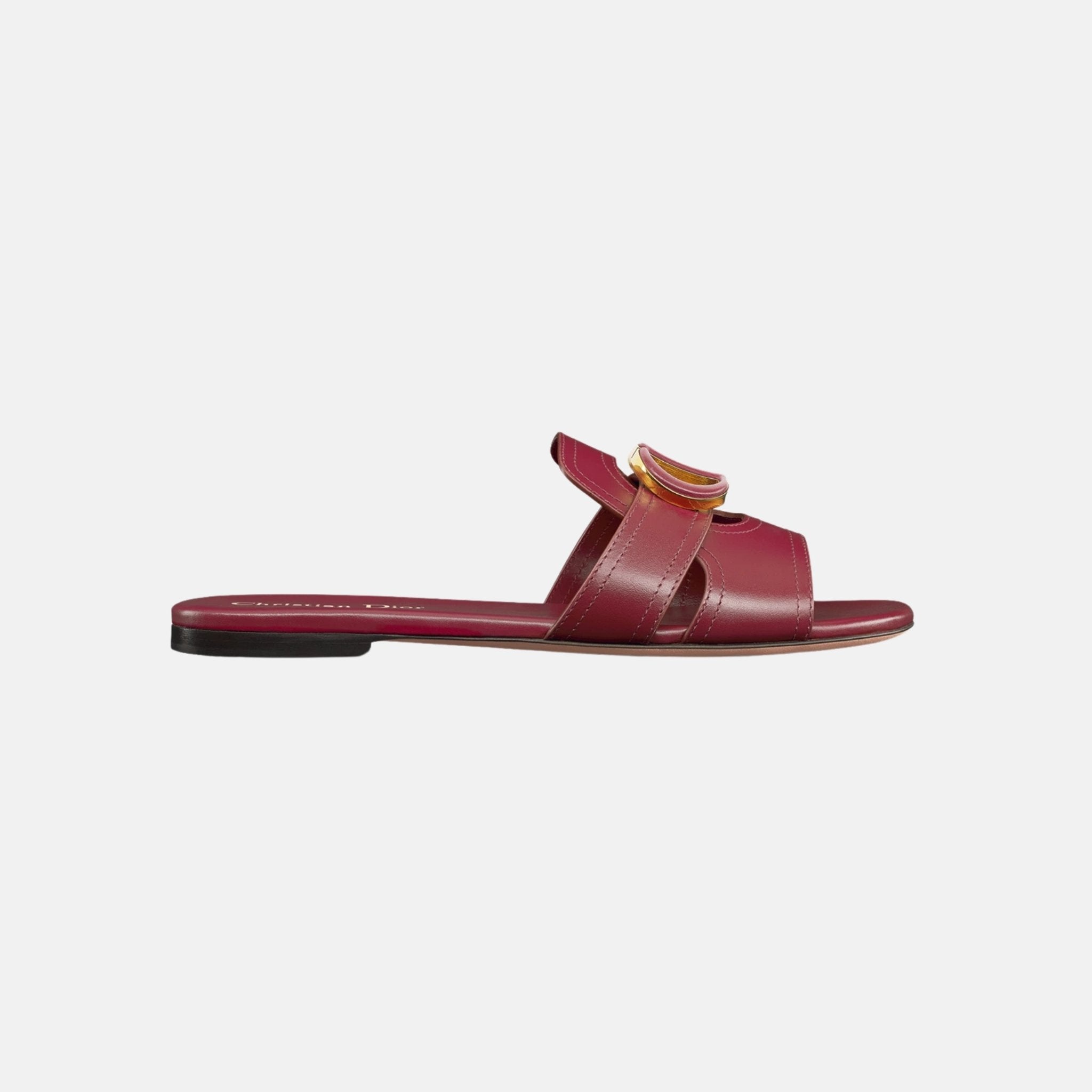 Dior 30 Montaigne Slide In Calfskin, Cherry Red, Side