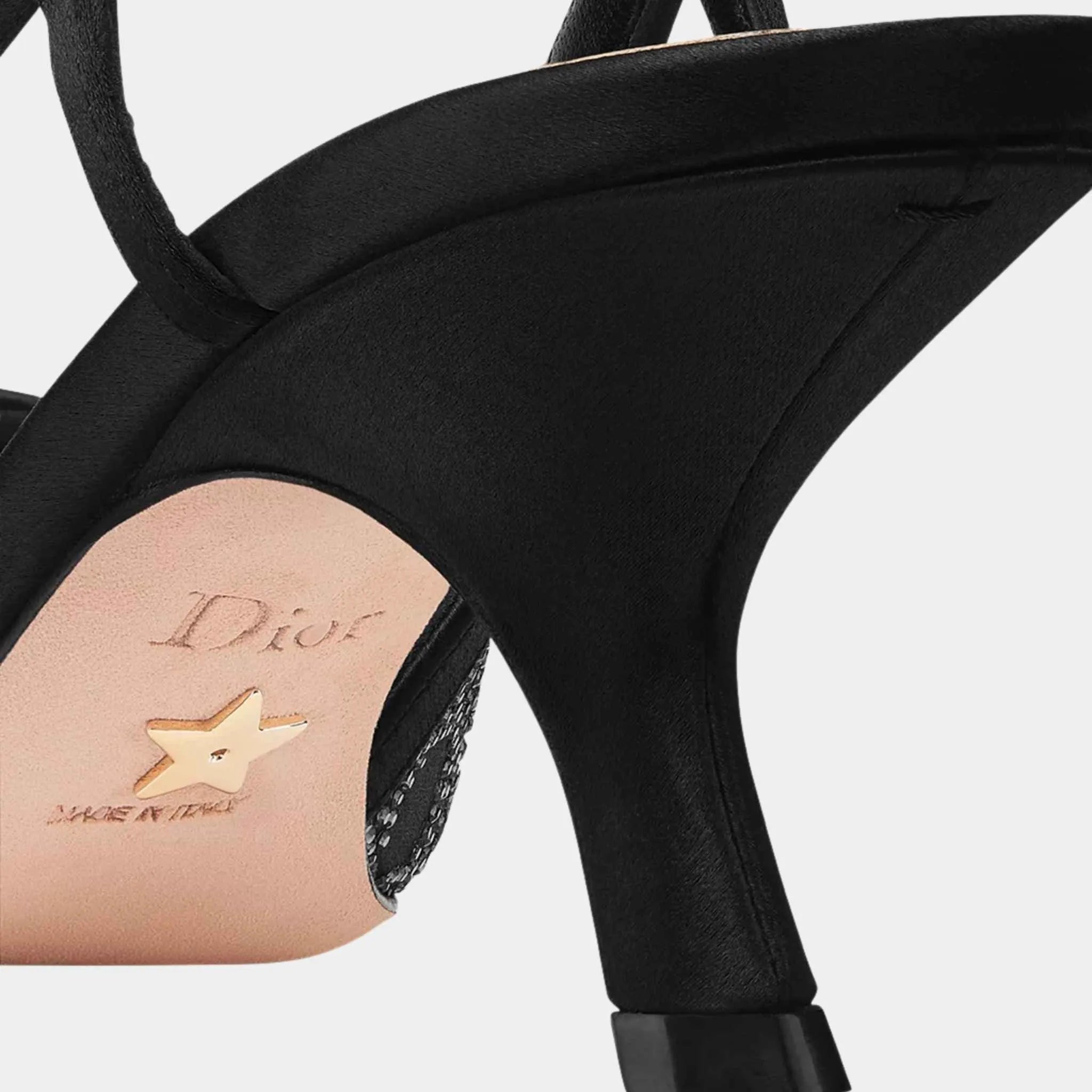 Dior Capture Slingback Pump Satin with Rhinestone Pattern