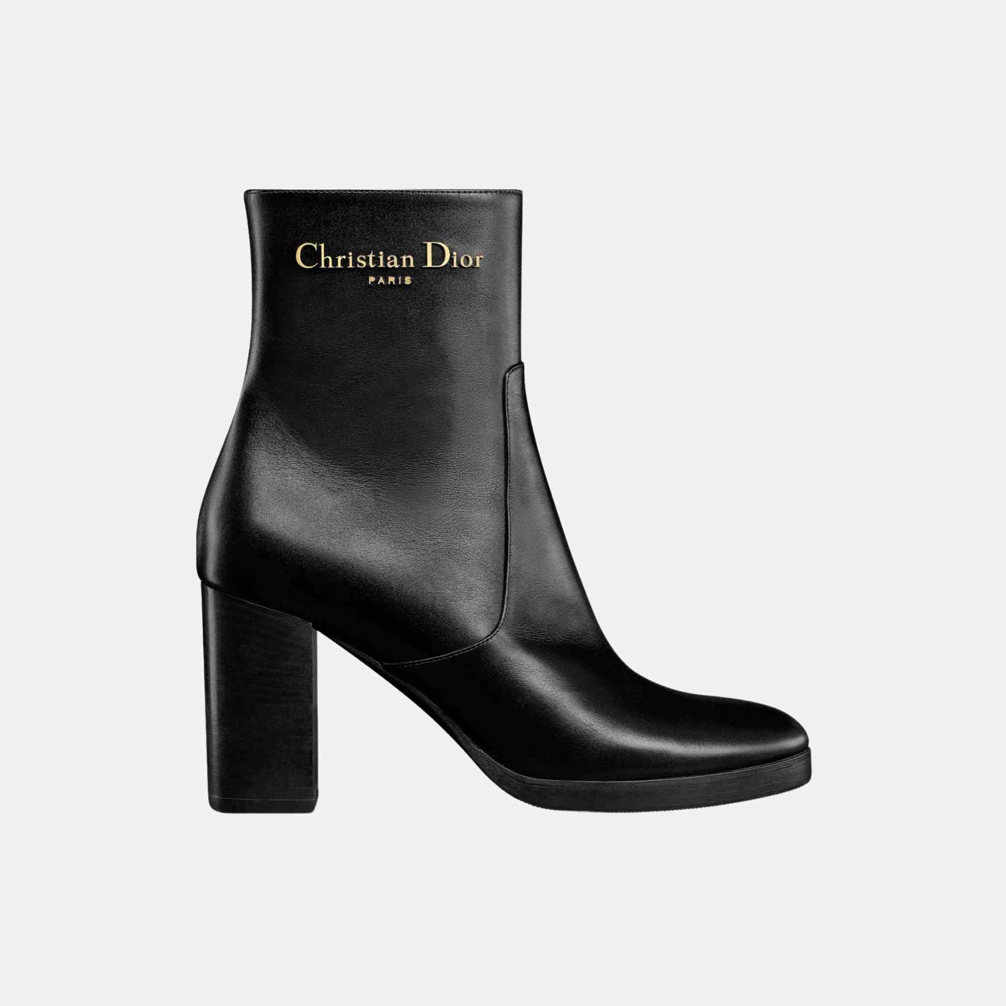 Dior D-Town Heeled Ankle Boot, Black, Side