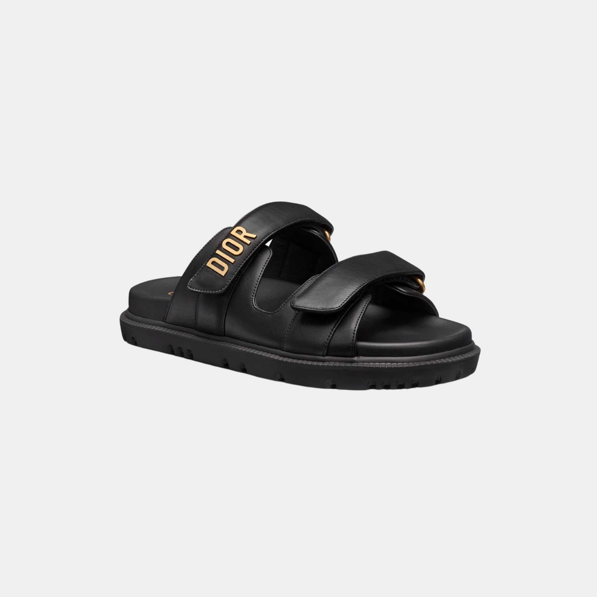 Dioract Slide Black Lambskin