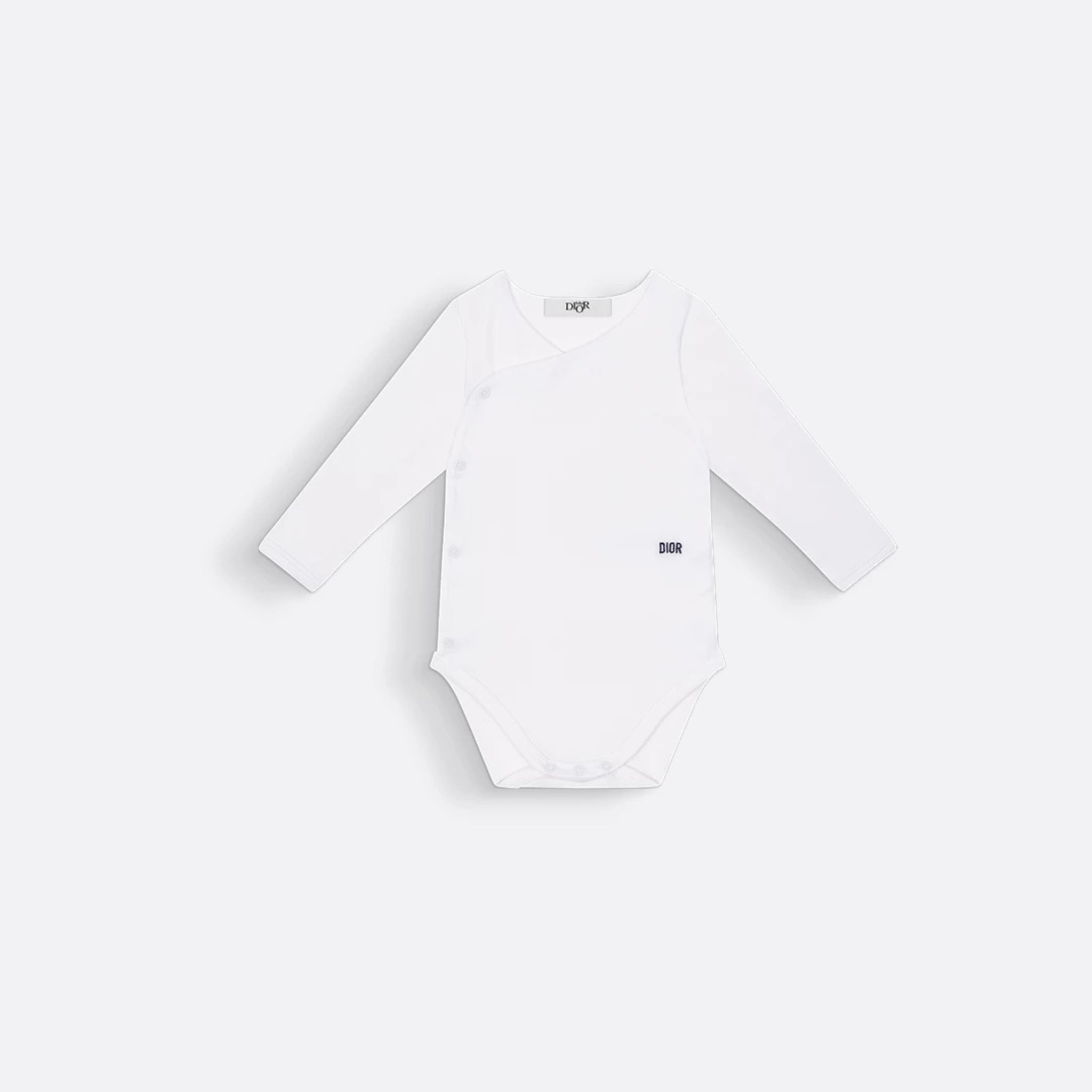 Gift Set with Two Long-Sleeved Bodysuits Ivory Cotton Jersey with Pale Green and Blue Clover and Star Motif