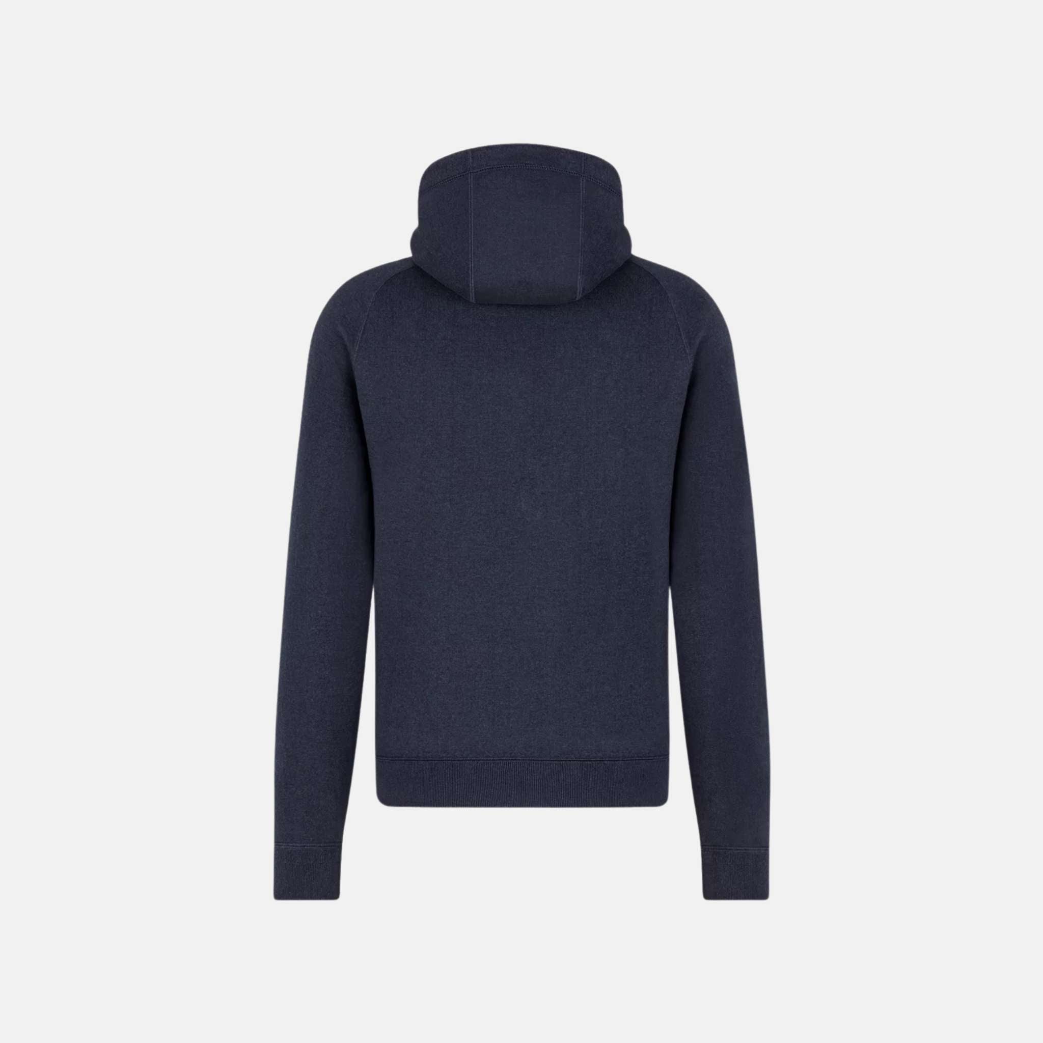 Hooded Track Jacket In Cotton And Cashmere Knit