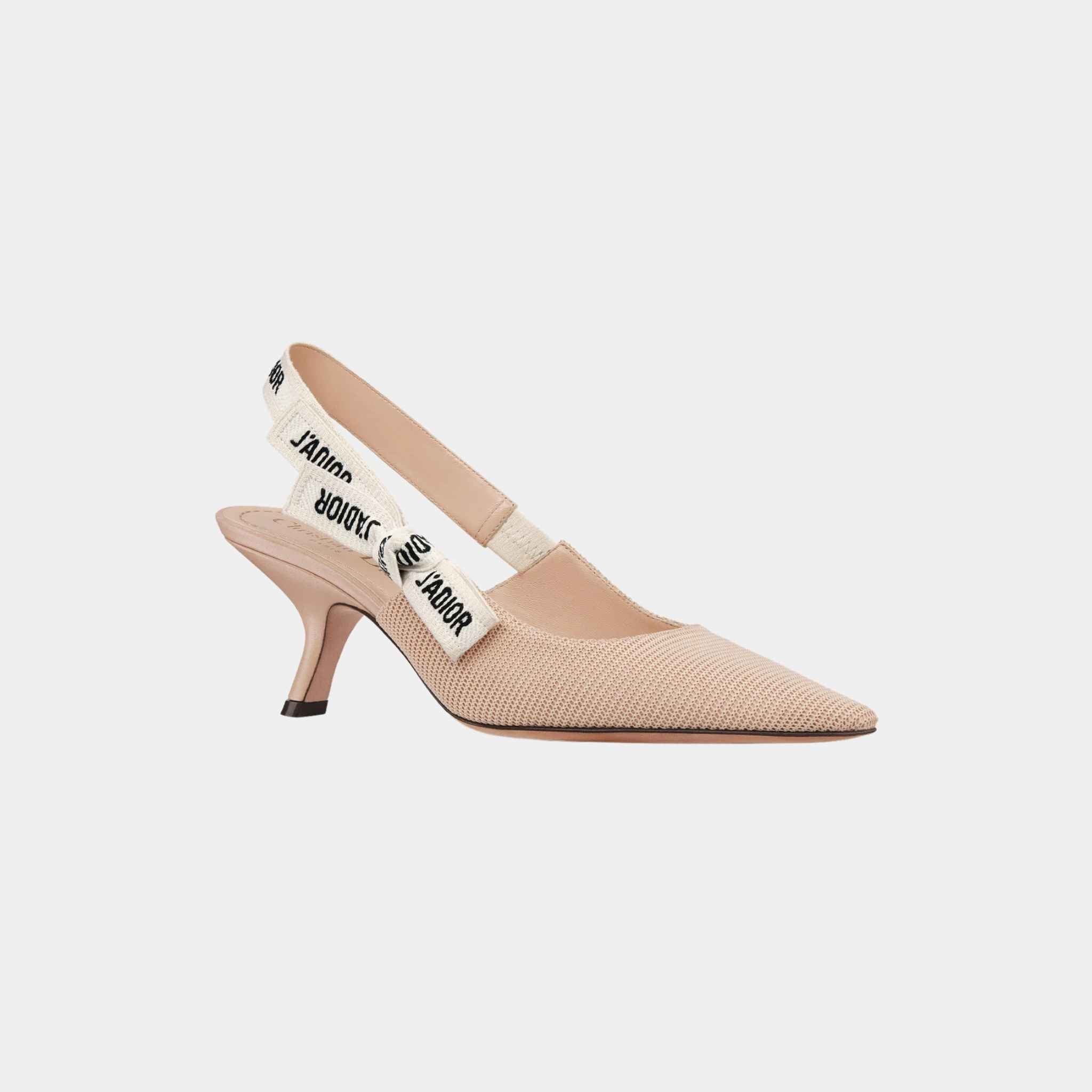  Dior J'Adior Slingback Pump Nude Technical Fabric 6.5 cm Heel, front and side