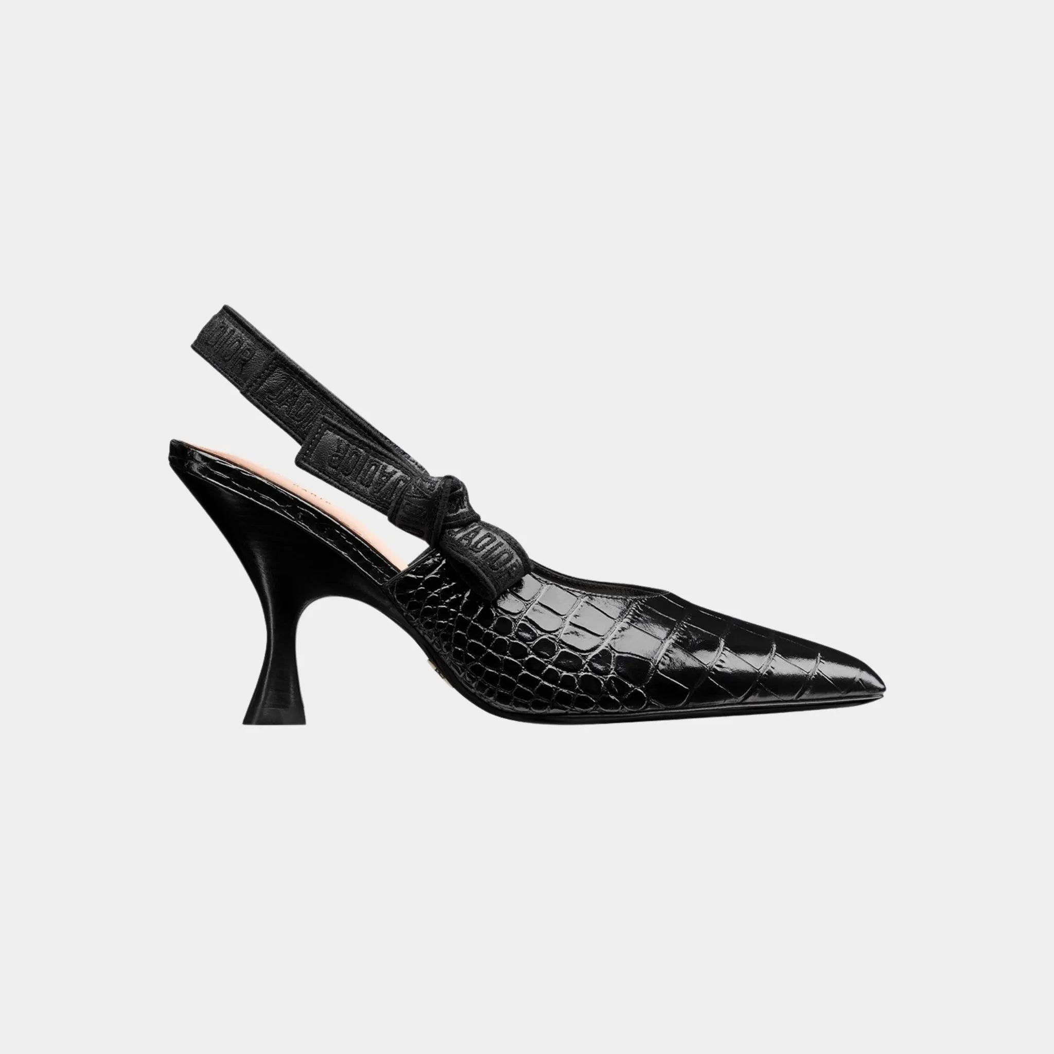 J Adior Slingback Pump Calfskin with Crocodike Pattern