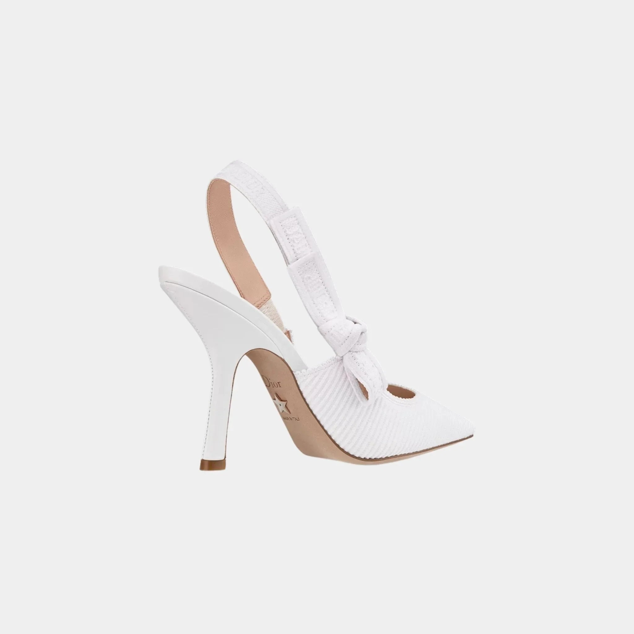 J Adior Slingback Pumps Embroidered Cotton