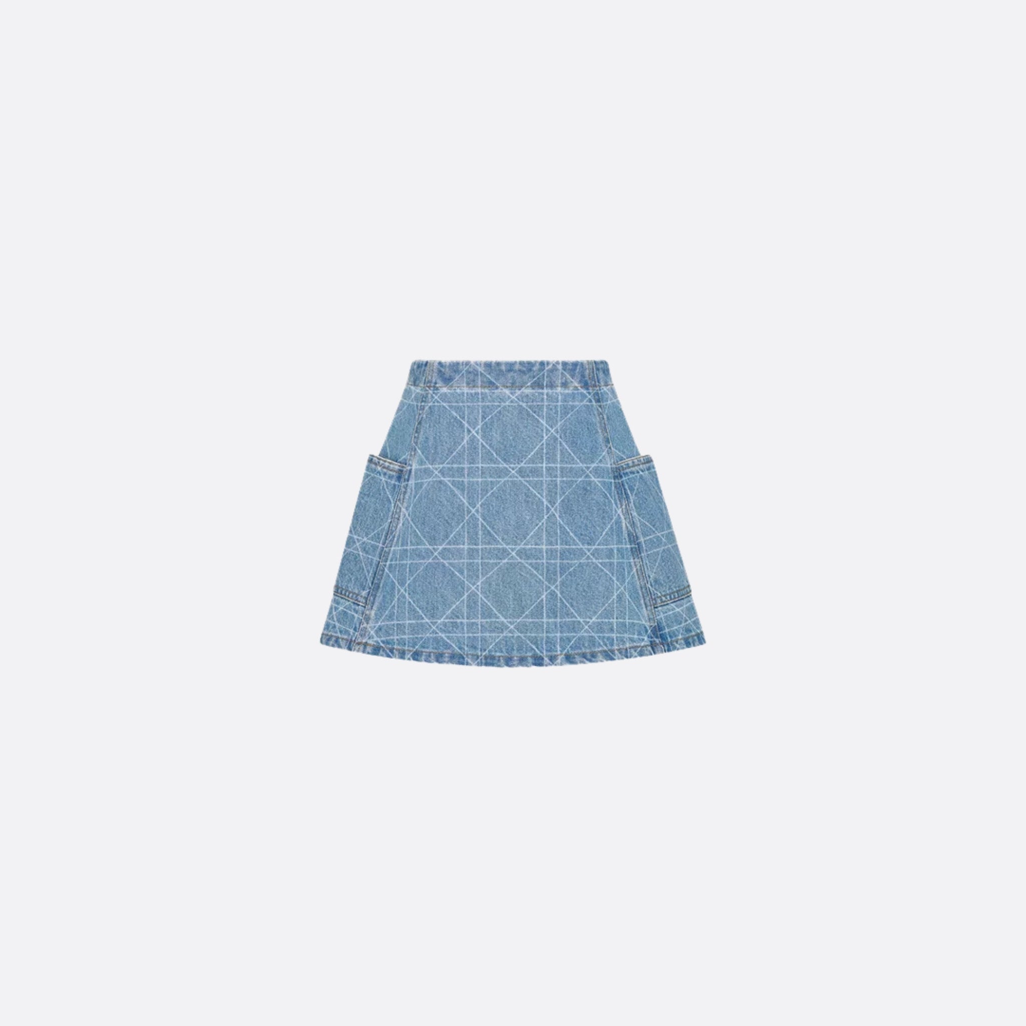 Kids A Line Skirt Blue Cannage Cotton Denim