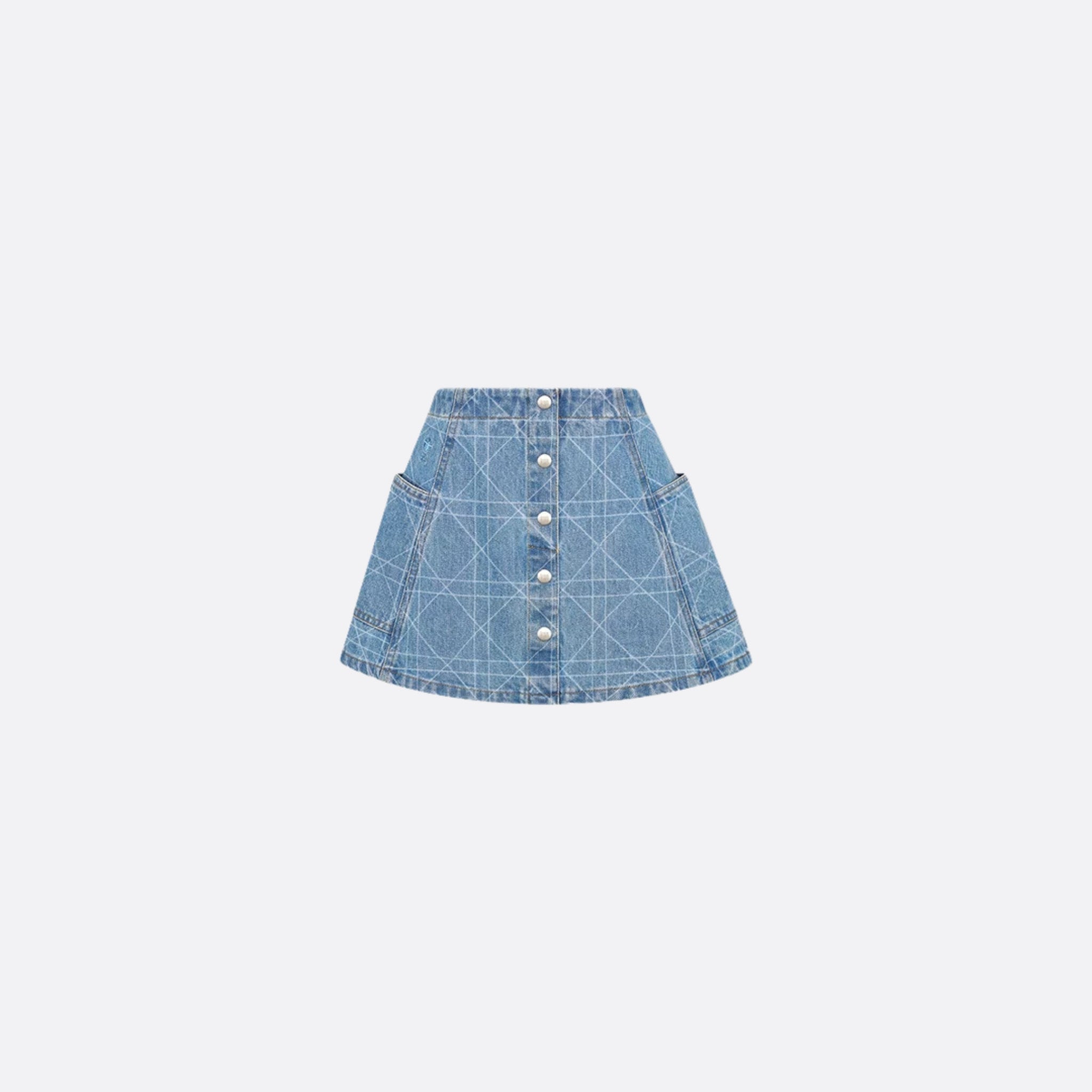 Kids A Line Skirt Blue Cannage Cotton Denim