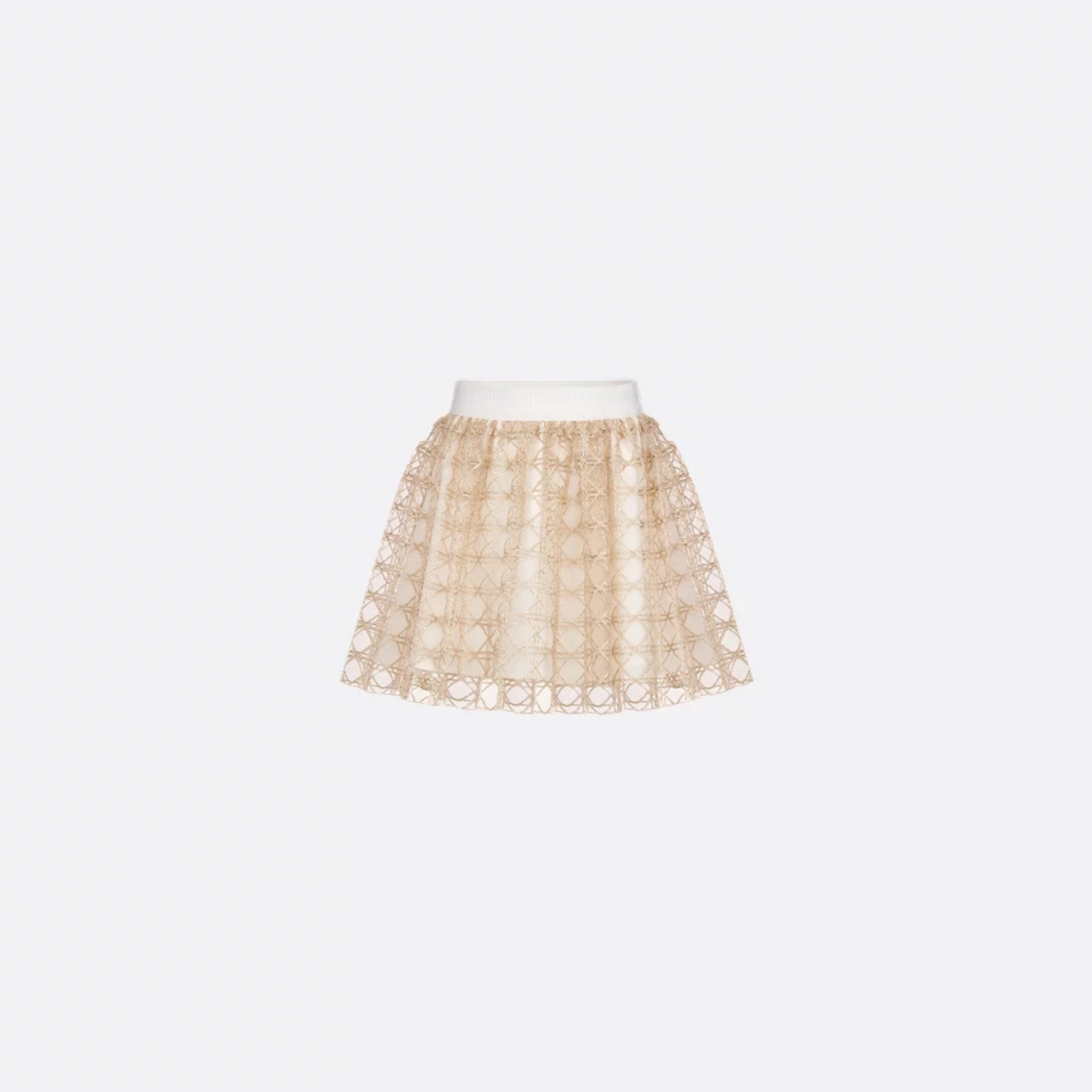 Kids A Line Skirt Gold Tone Cannage Lace