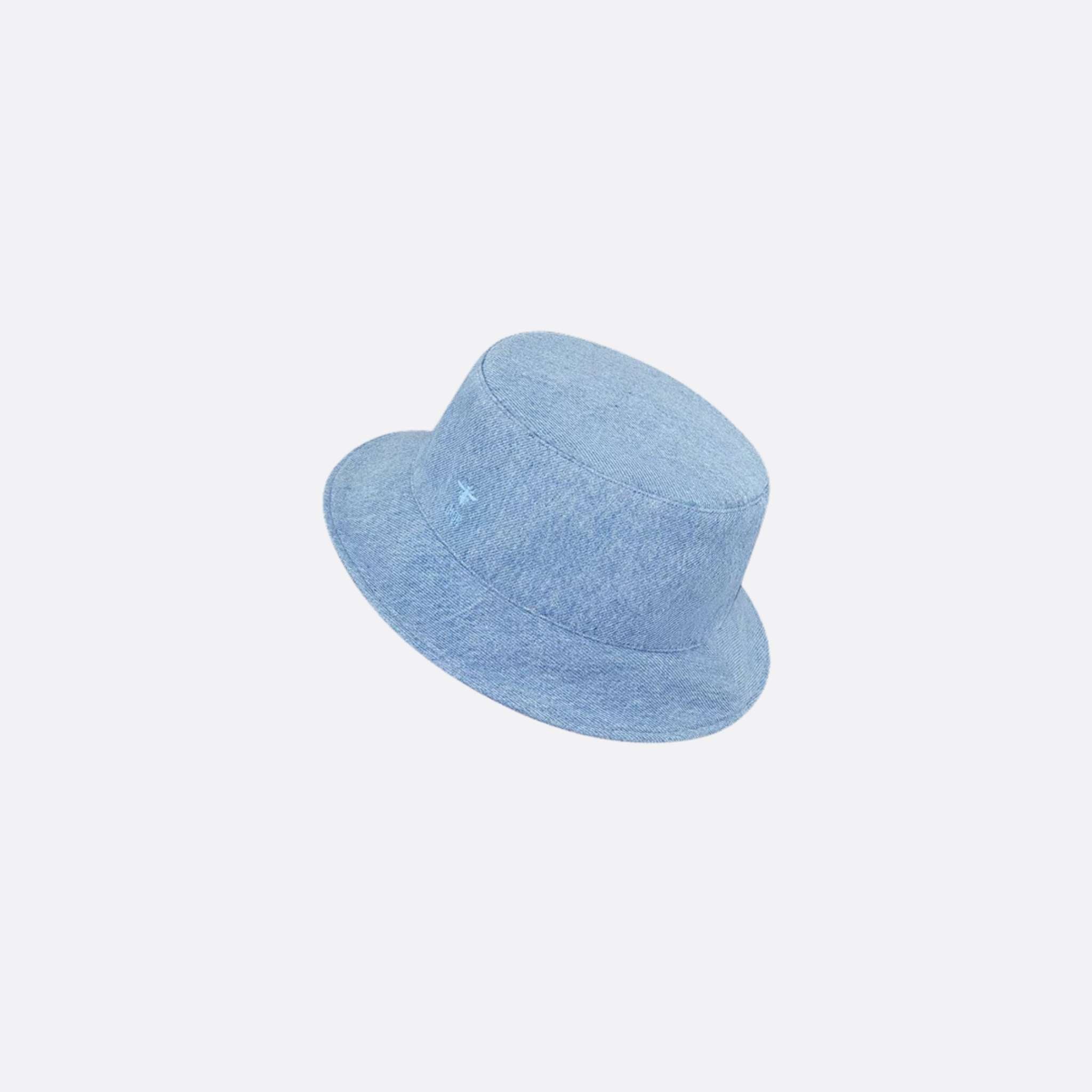 Kids Bucket Hat Blue Cotton Denim