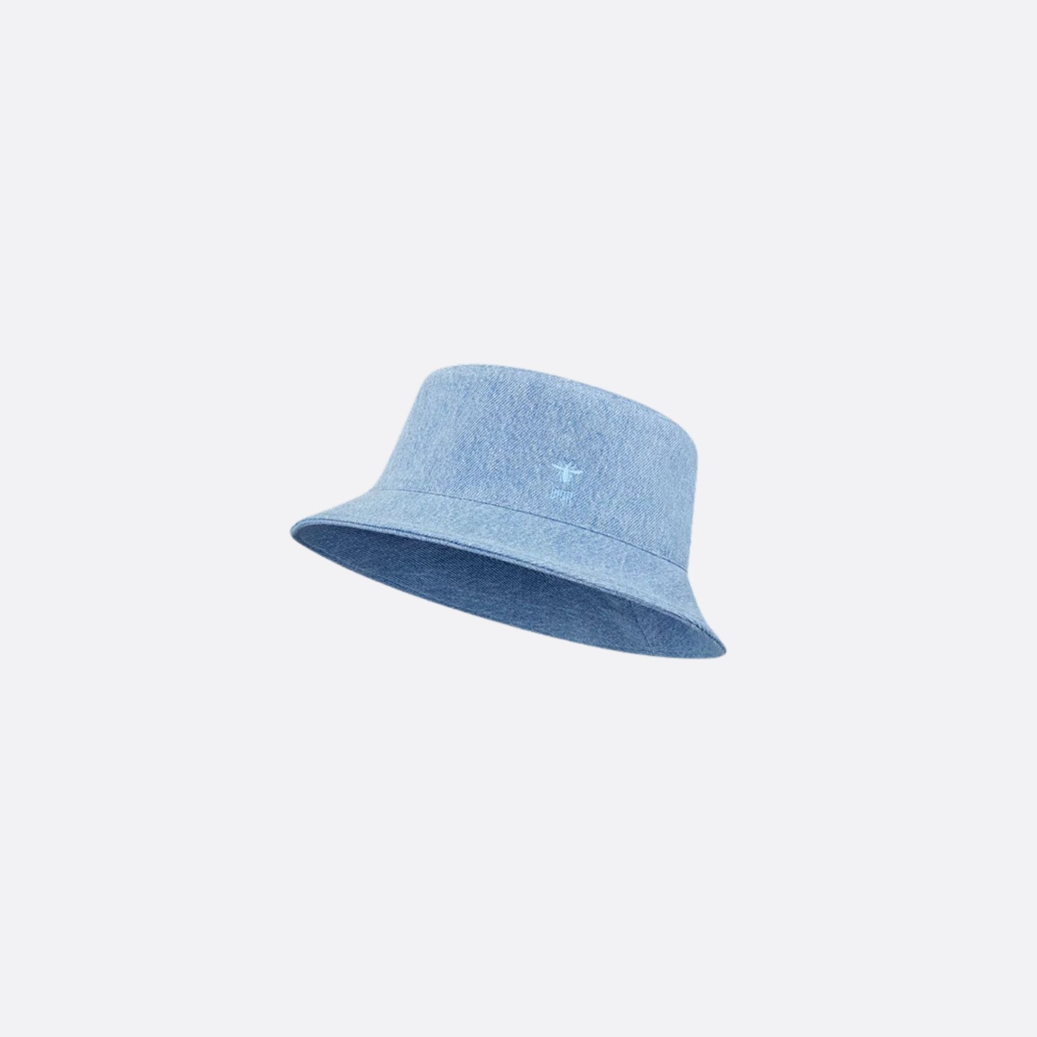 Kids Bucket Hat Blue Cotton Denim