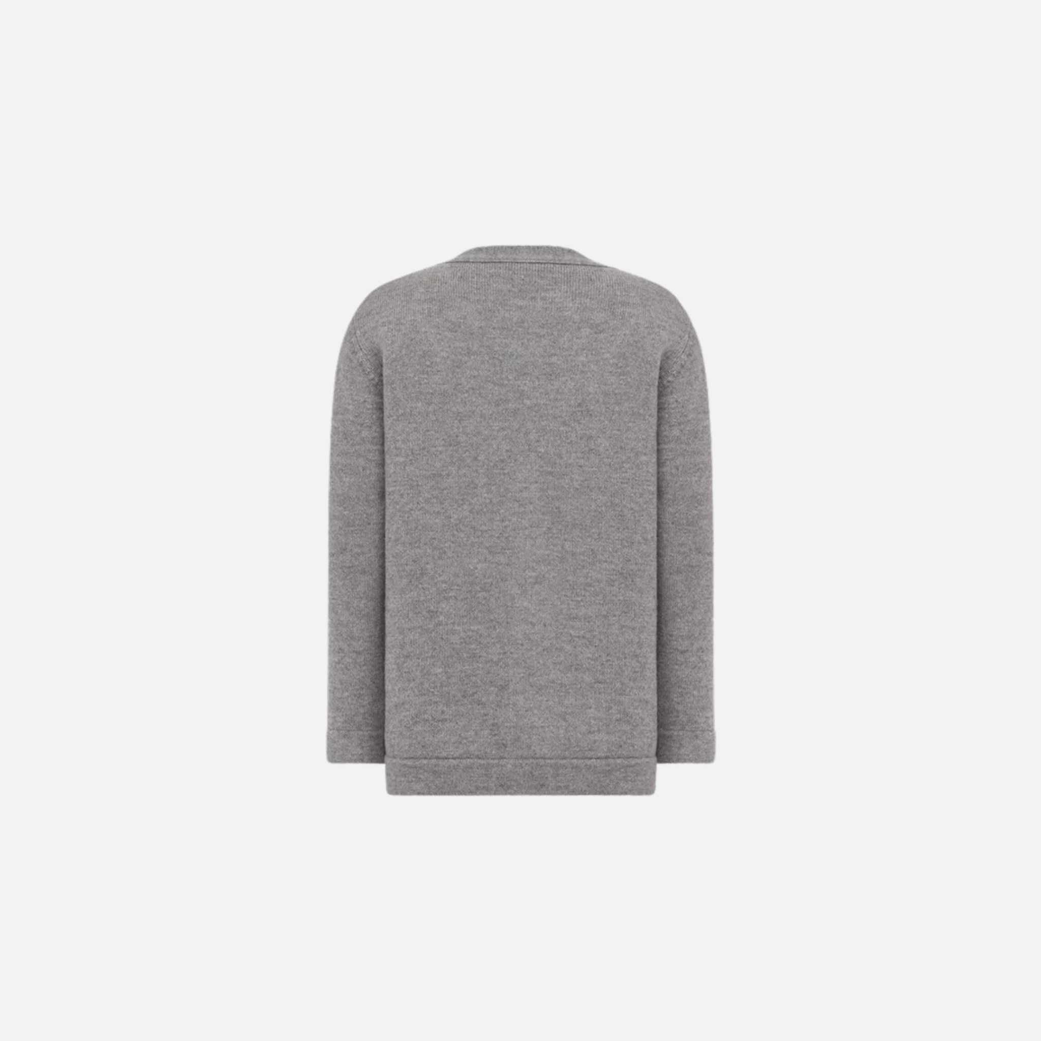 Kids Christian Dior Couture Cardigan Heathered Gray Wool Cashmere