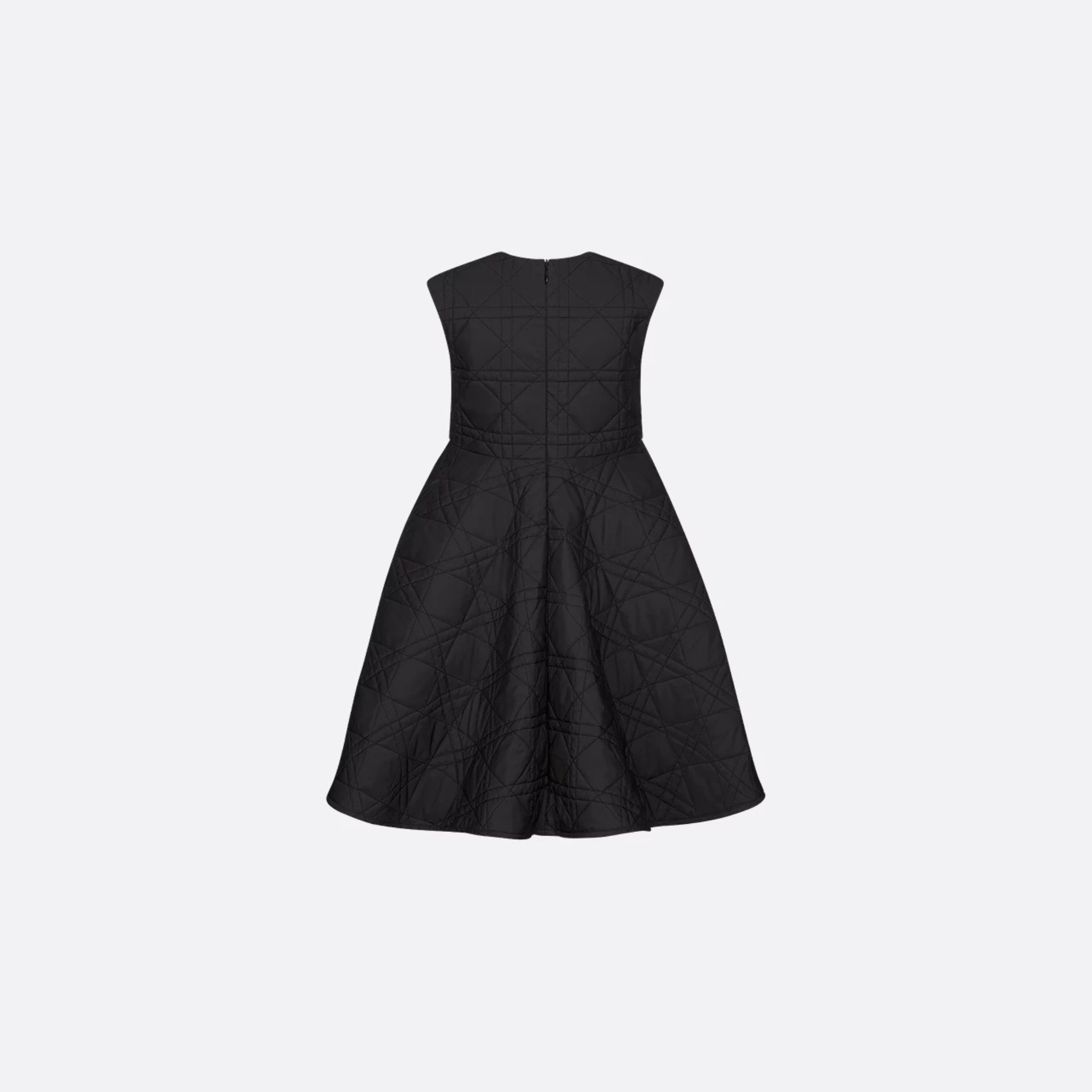 Kids Flared Dress Black Macrocannage Technical Fabric