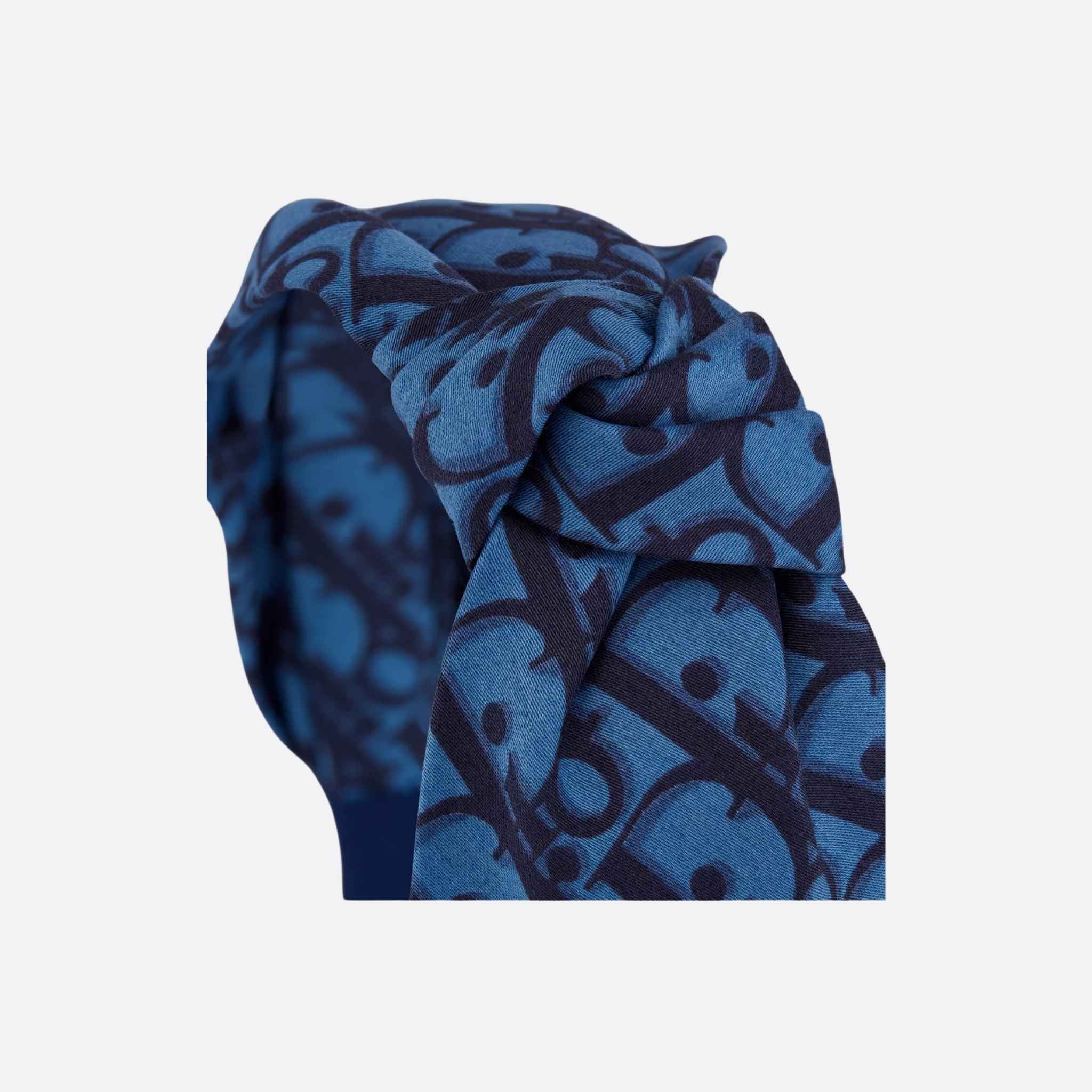 Kids Headband Blue Dior Oblique Cotton Poplin