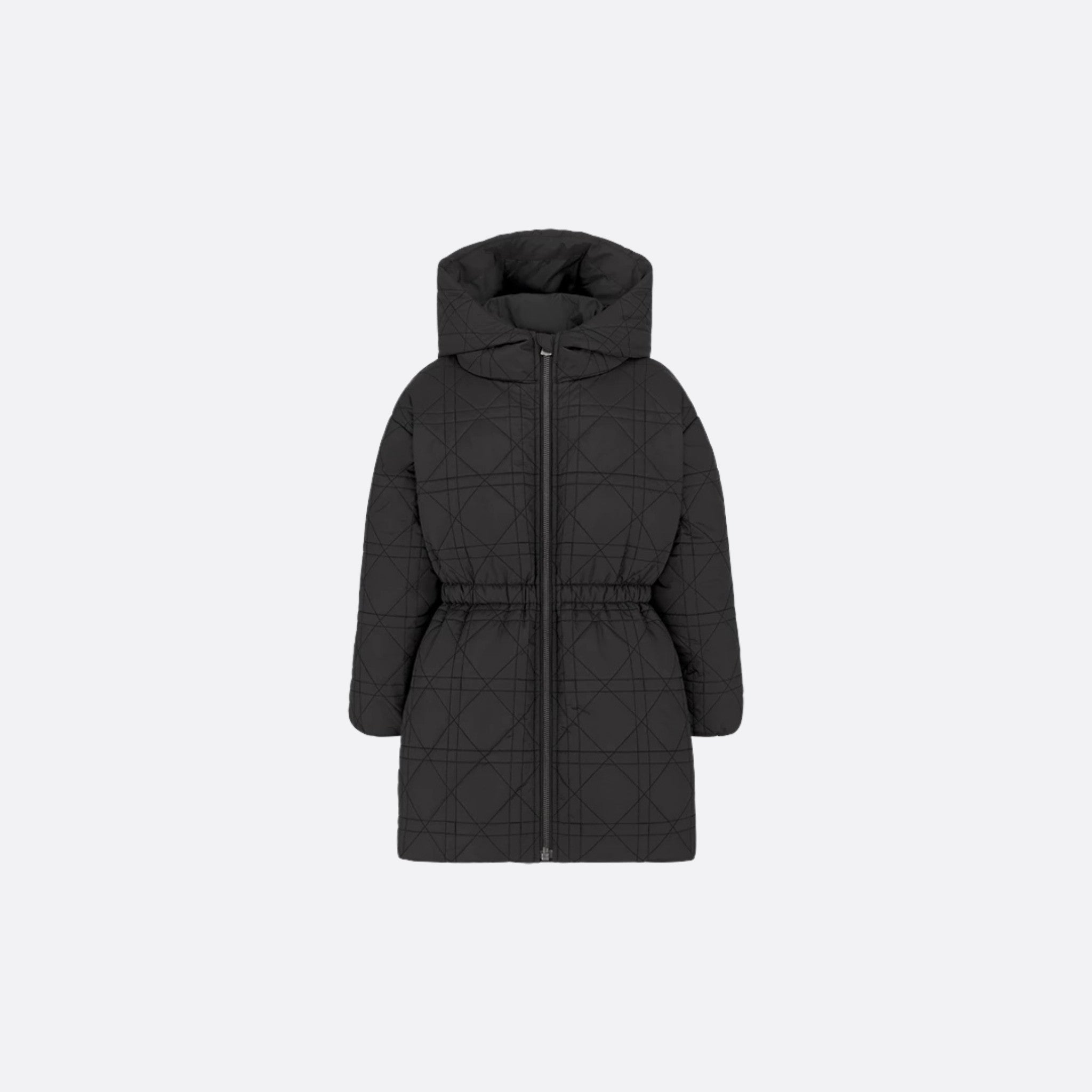 Kids' Hooded Down Jacket Black Cannage Technical Fabric