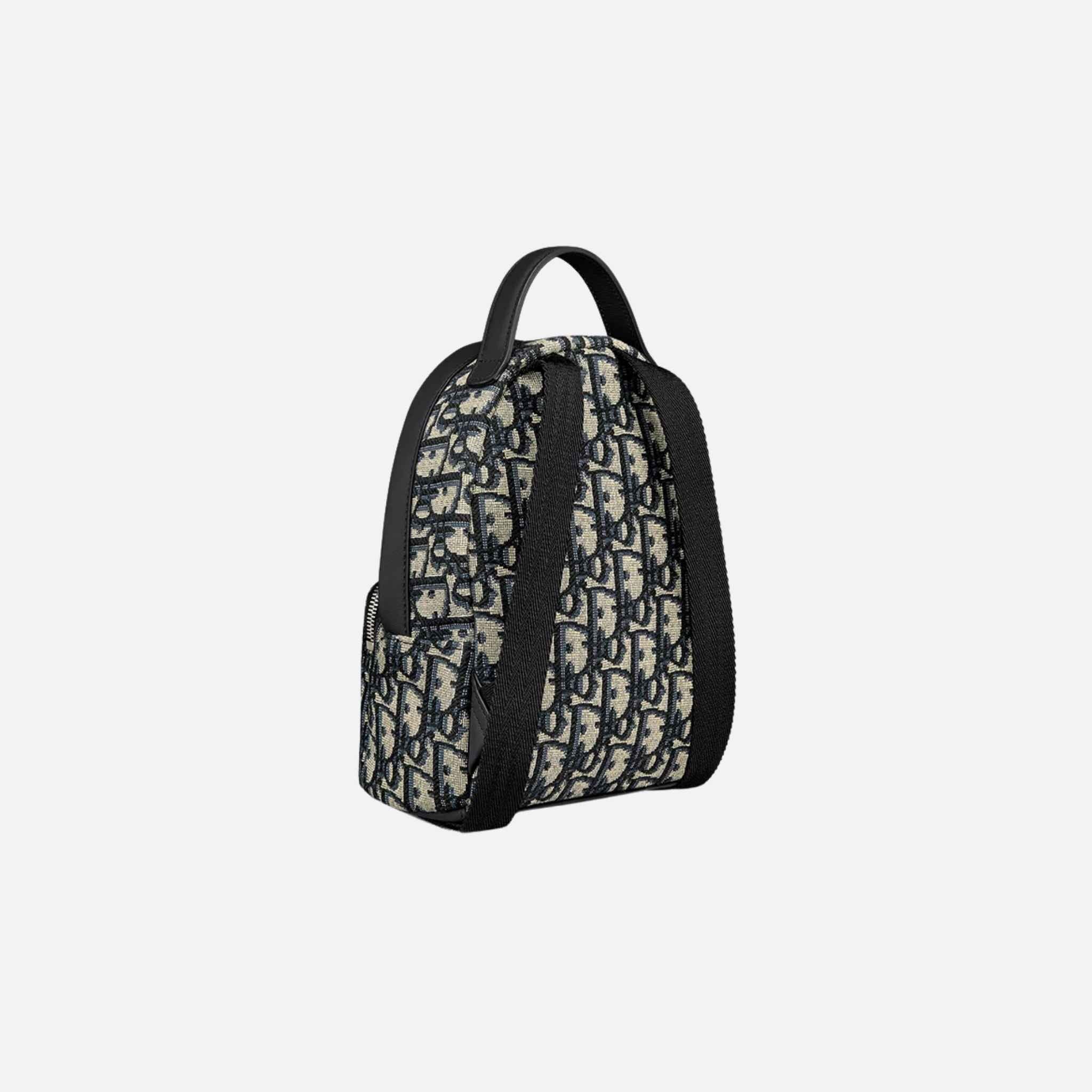Kids Mini Rider Backpack Beige And Black Dior Oblique Jacquard