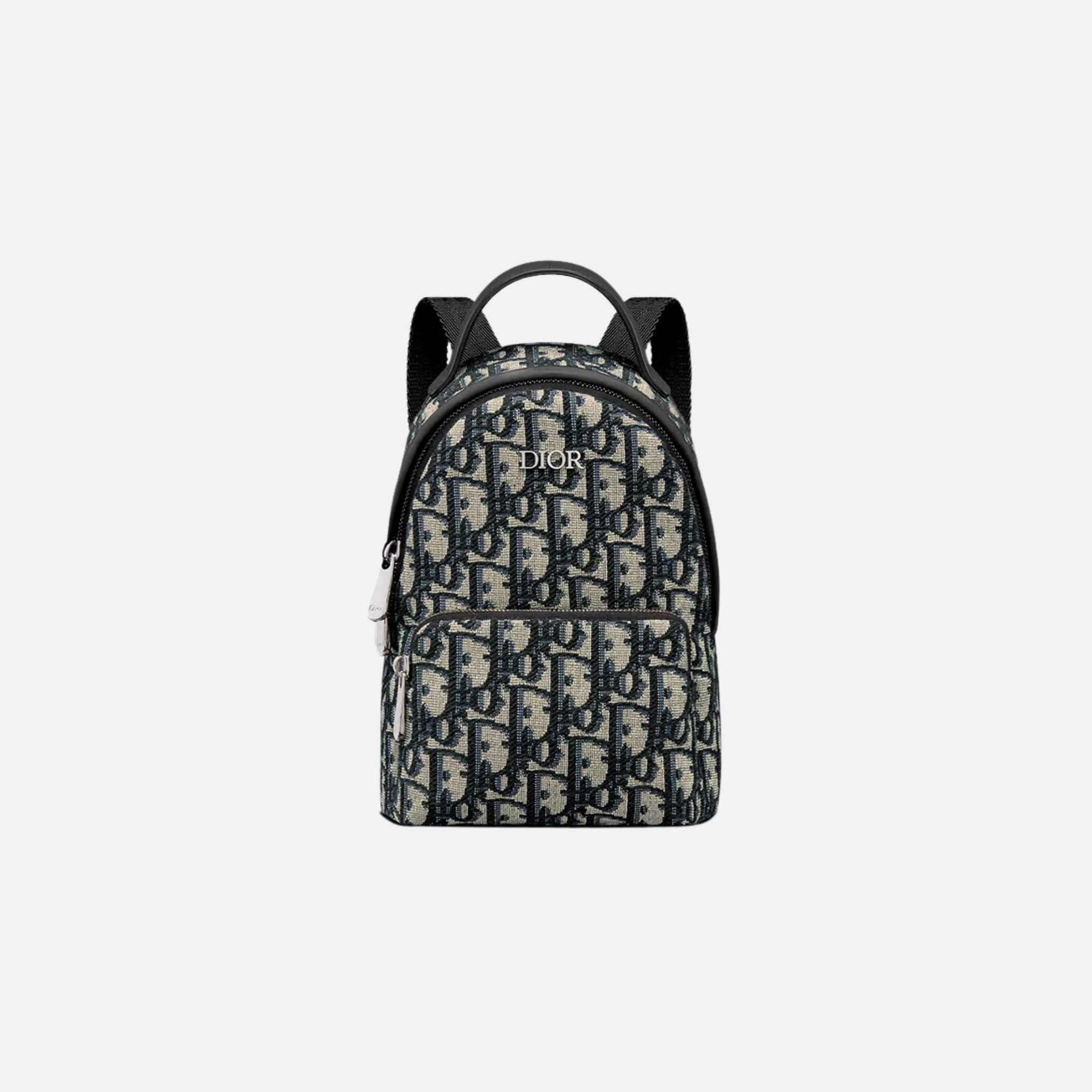 Kids Mini Rider Backpack Beige And Black Dior Oblique Jacquard