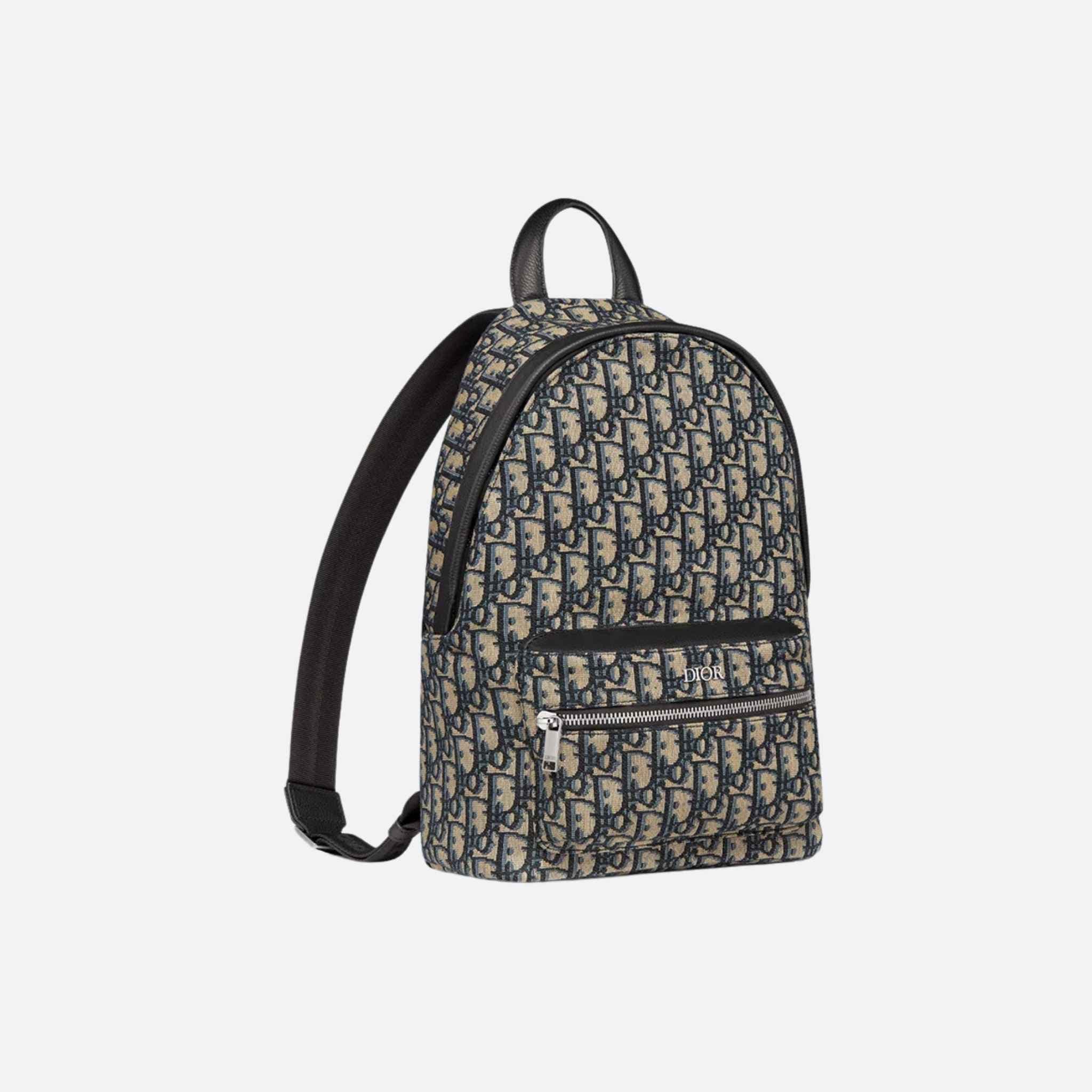 Kids Rider Backpack Beige And Black Dior Oblique Jacquard