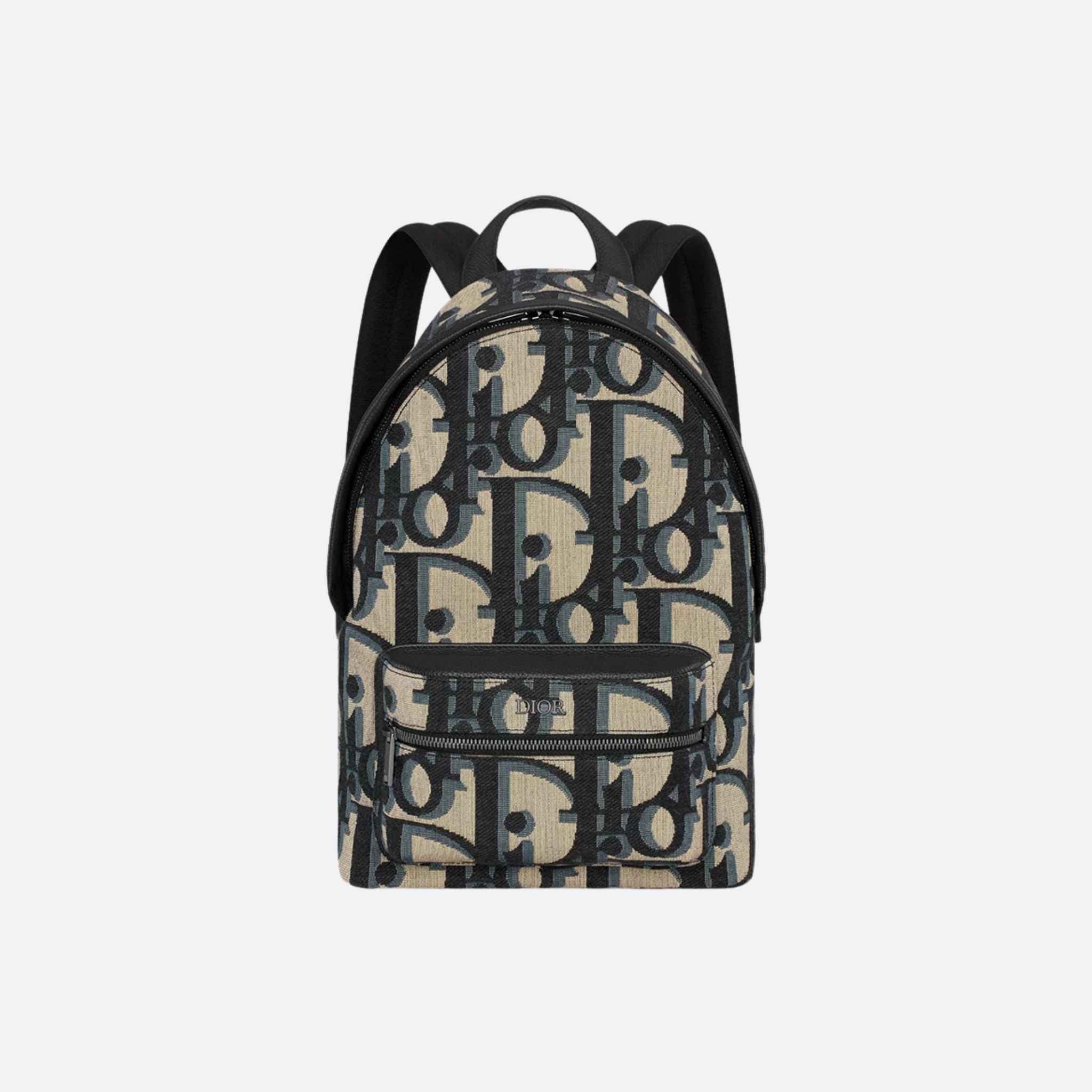 Kids Rider Backpack Beige and Blue Maxi Dior Oblique Jacquard