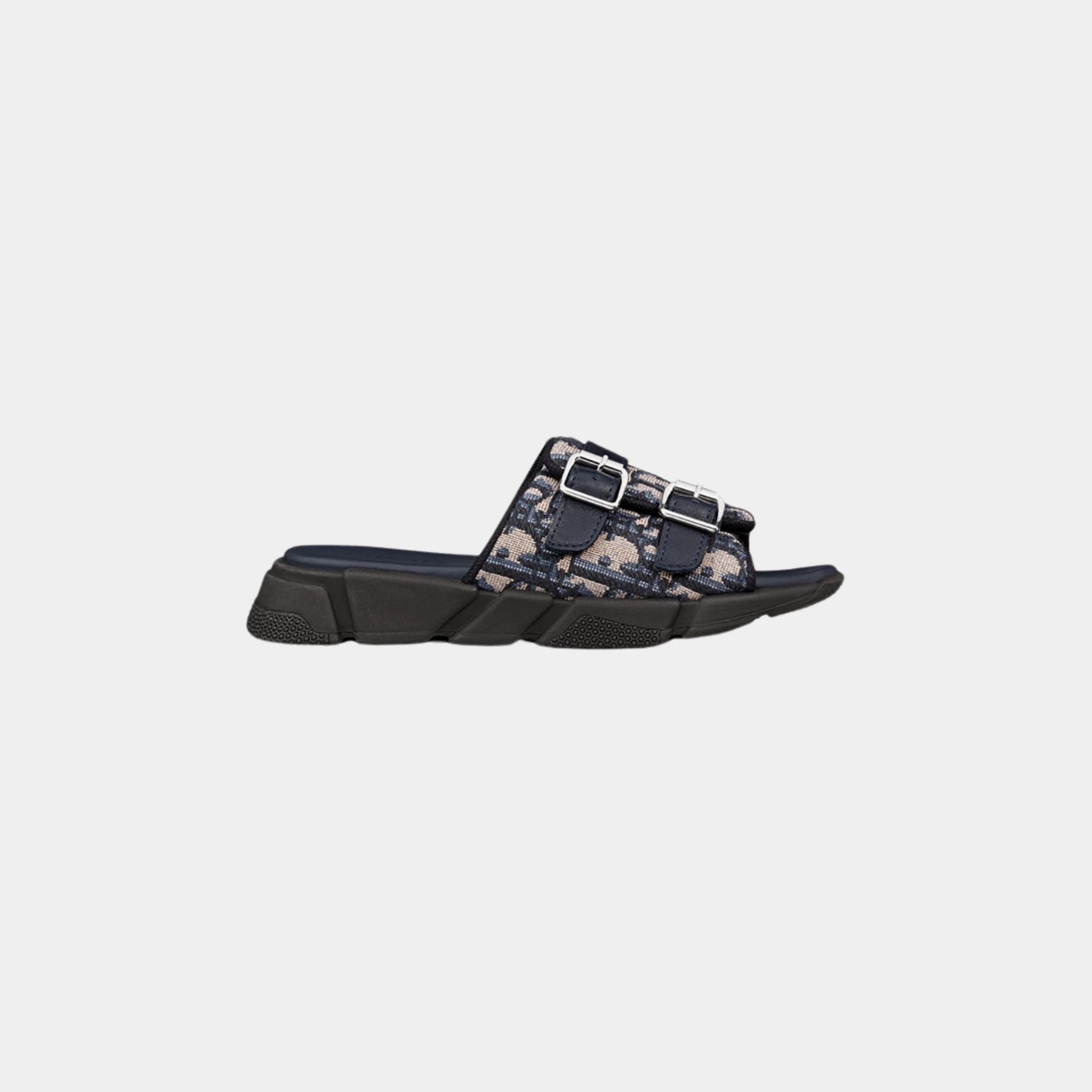 Kids Sandal Beige And Black Dior Oblique Technical Jacquard