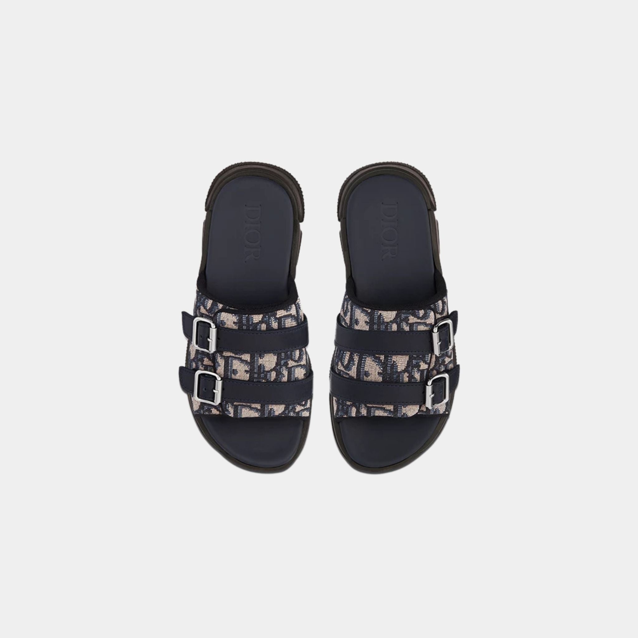 Kids Sandal Beige And Black Dior Oblique Technical Jacquard
