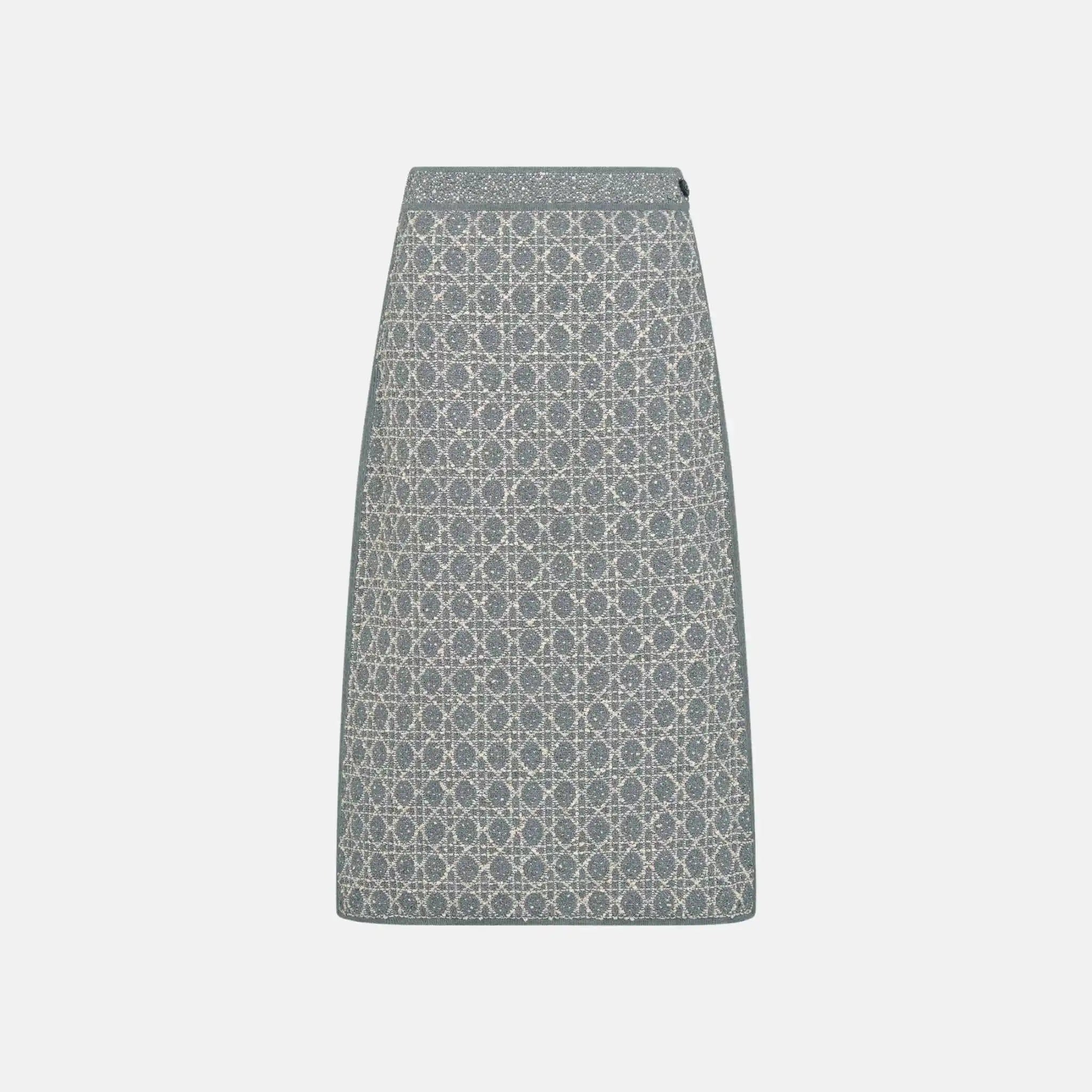 Mid Length Macrocannage Skirt In Cotton Blend Tweed