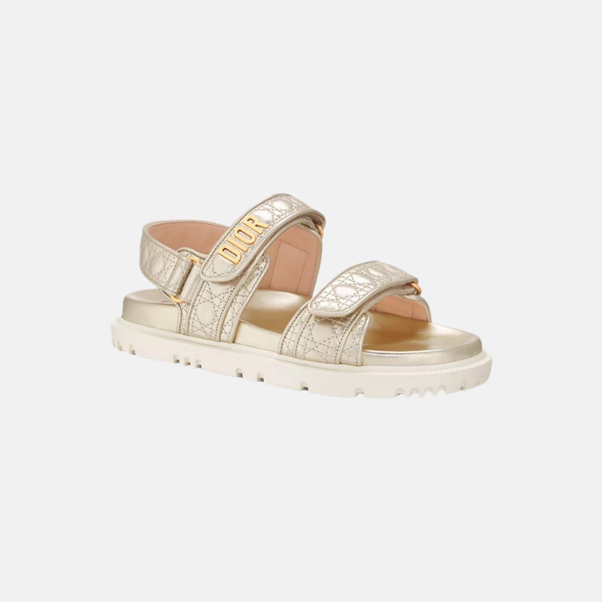 Or Dioract Sandal In Quilted Laminated Sheepskin