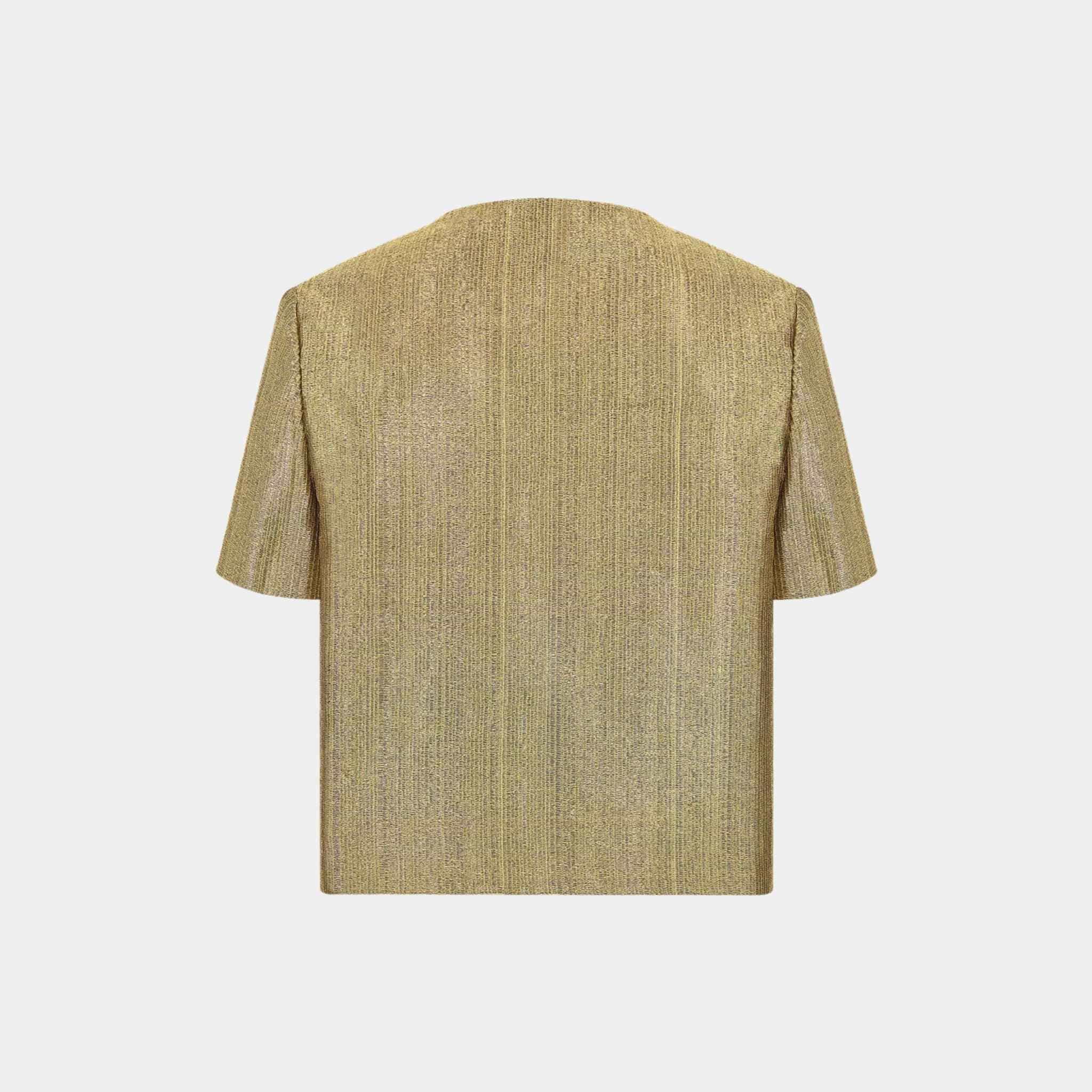 Or Short-Sleeved Jacket Gold-Tone Technical Fabric