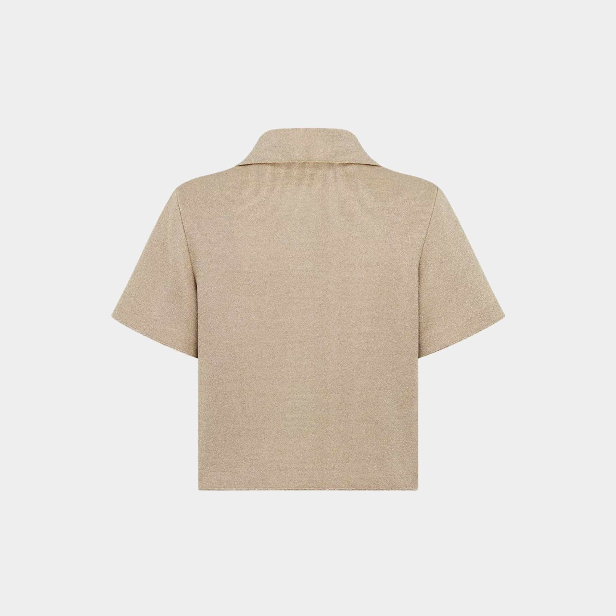 Or Short-Sleeved Jacket Gold-Tone Technical Knit