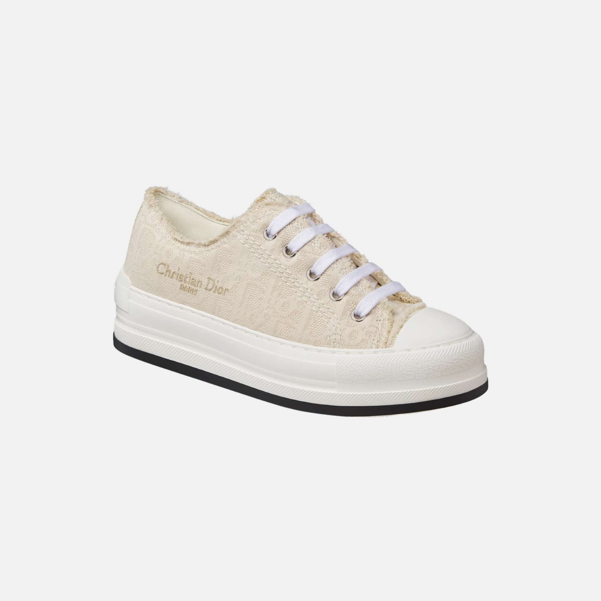 Walk'n'Dior Sneaker In Cotton Embroidered With Oblique Motif